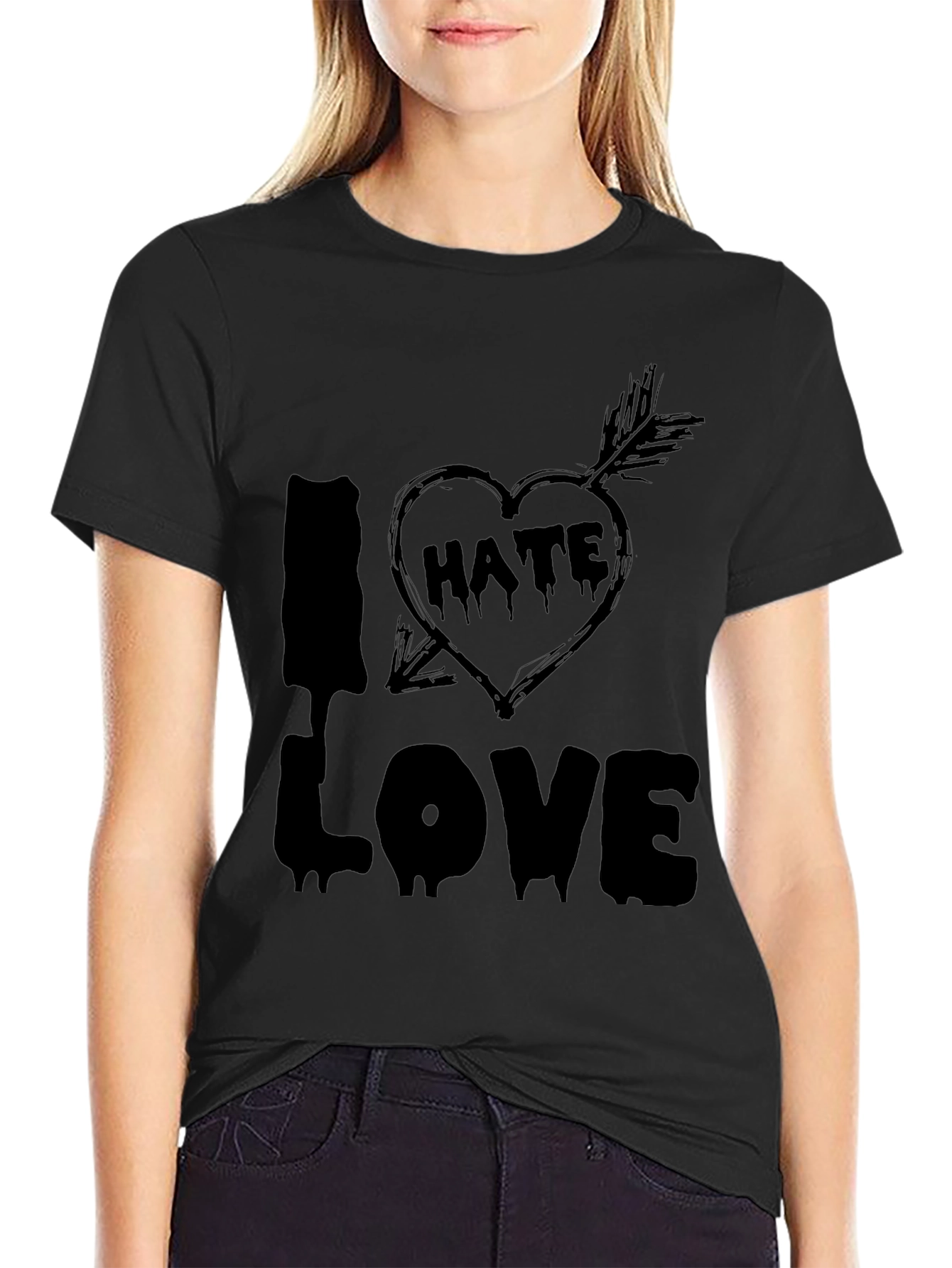 I HATE Love Black Graphic Tee
