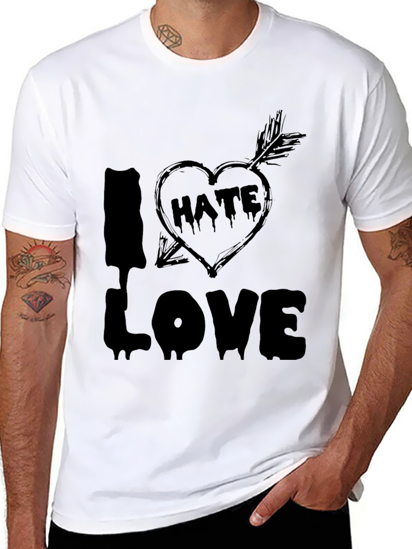I HATE Love Black Graphic Tee