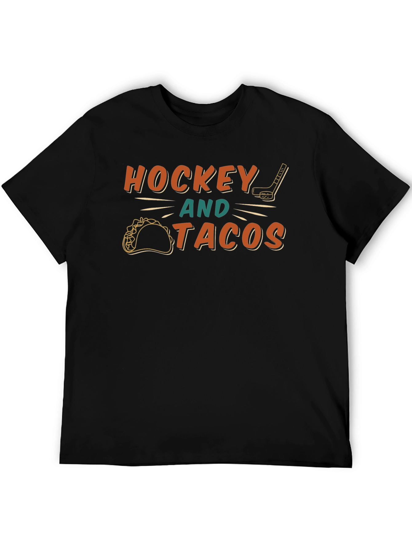 Hockey and Tacos Graphic T-Shirt - Black
