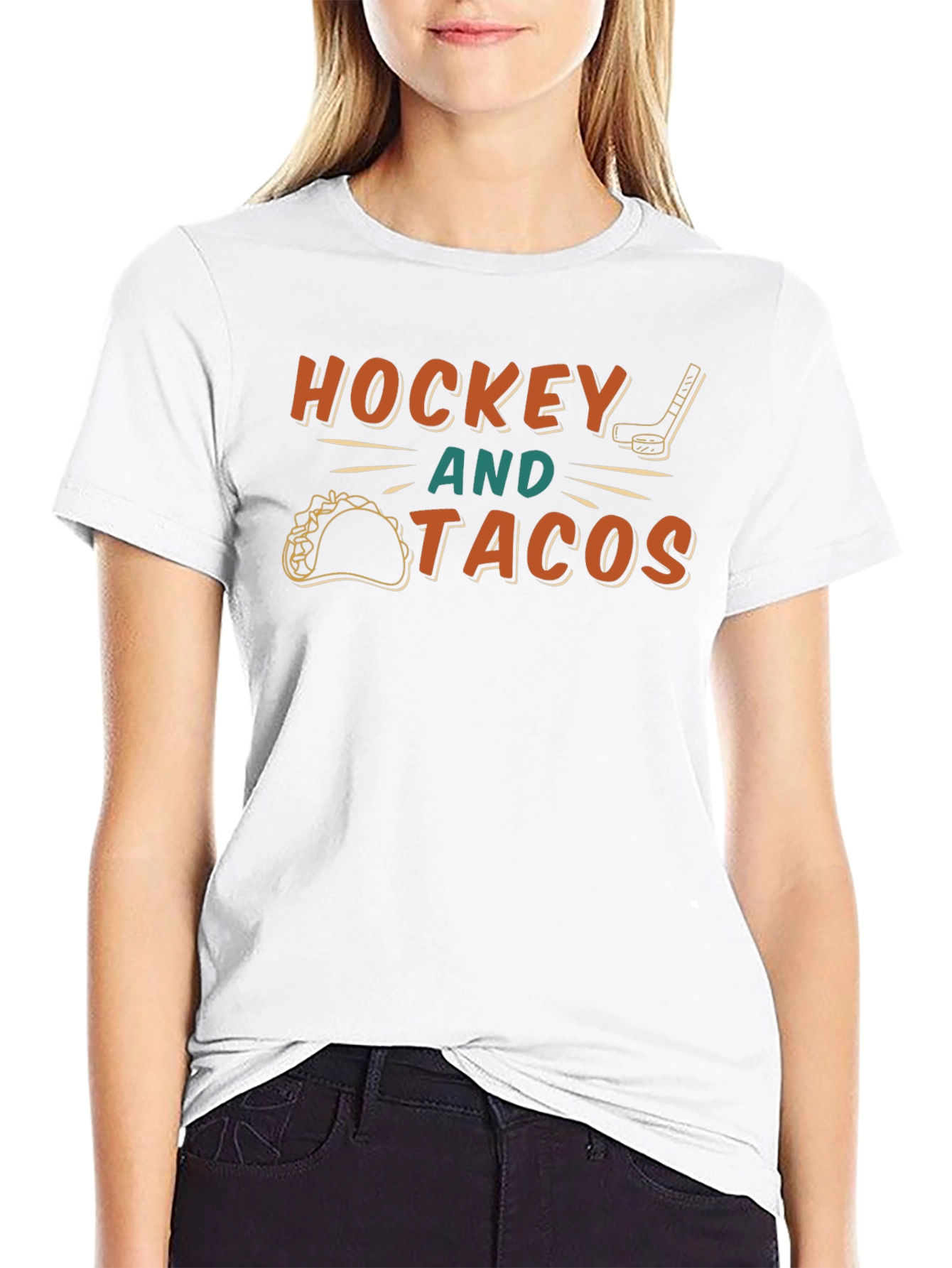 Hockey and Tacos Graphic T-Shirt - Black