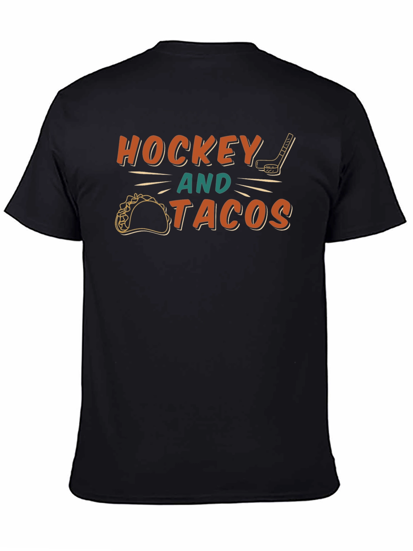 Hockey and Tacos Graphic T-Shirt - Black
