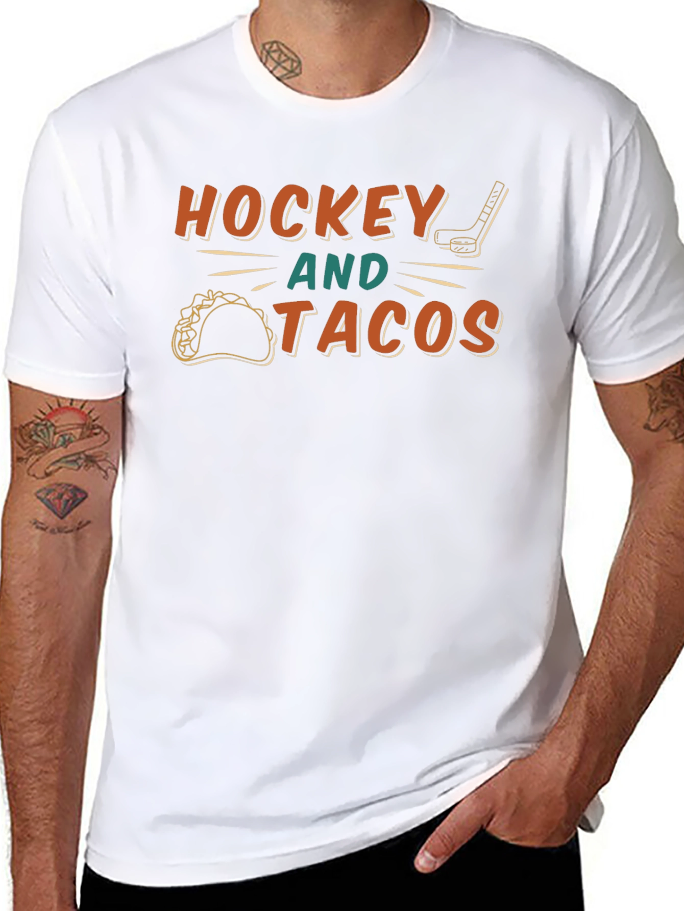 Hockey and Tacos Graphic T-Shirt - Black