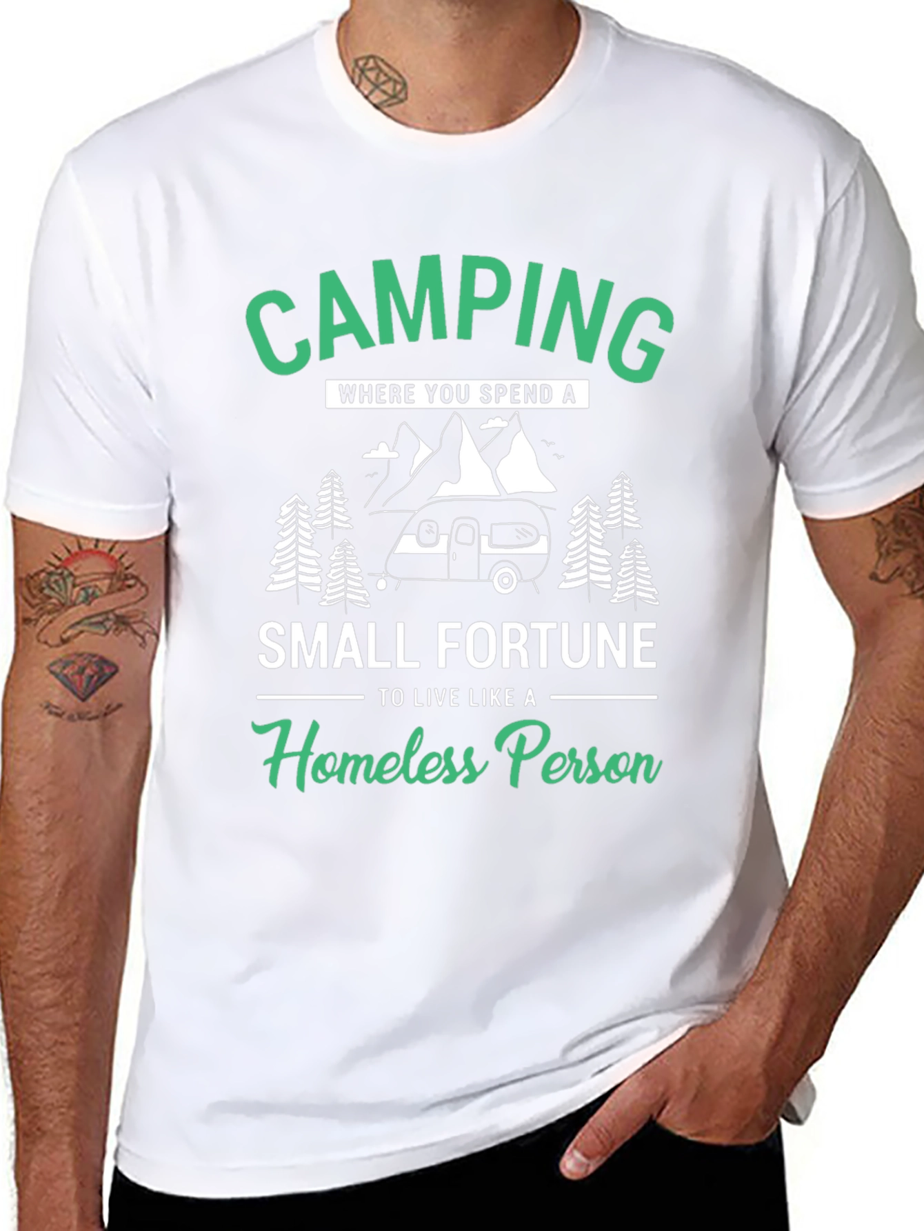 Camping Small Fortune Graphic T-Shirt