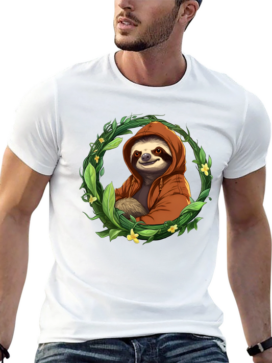 Sloth Wreath Graphic Tee - Relaxed Fit