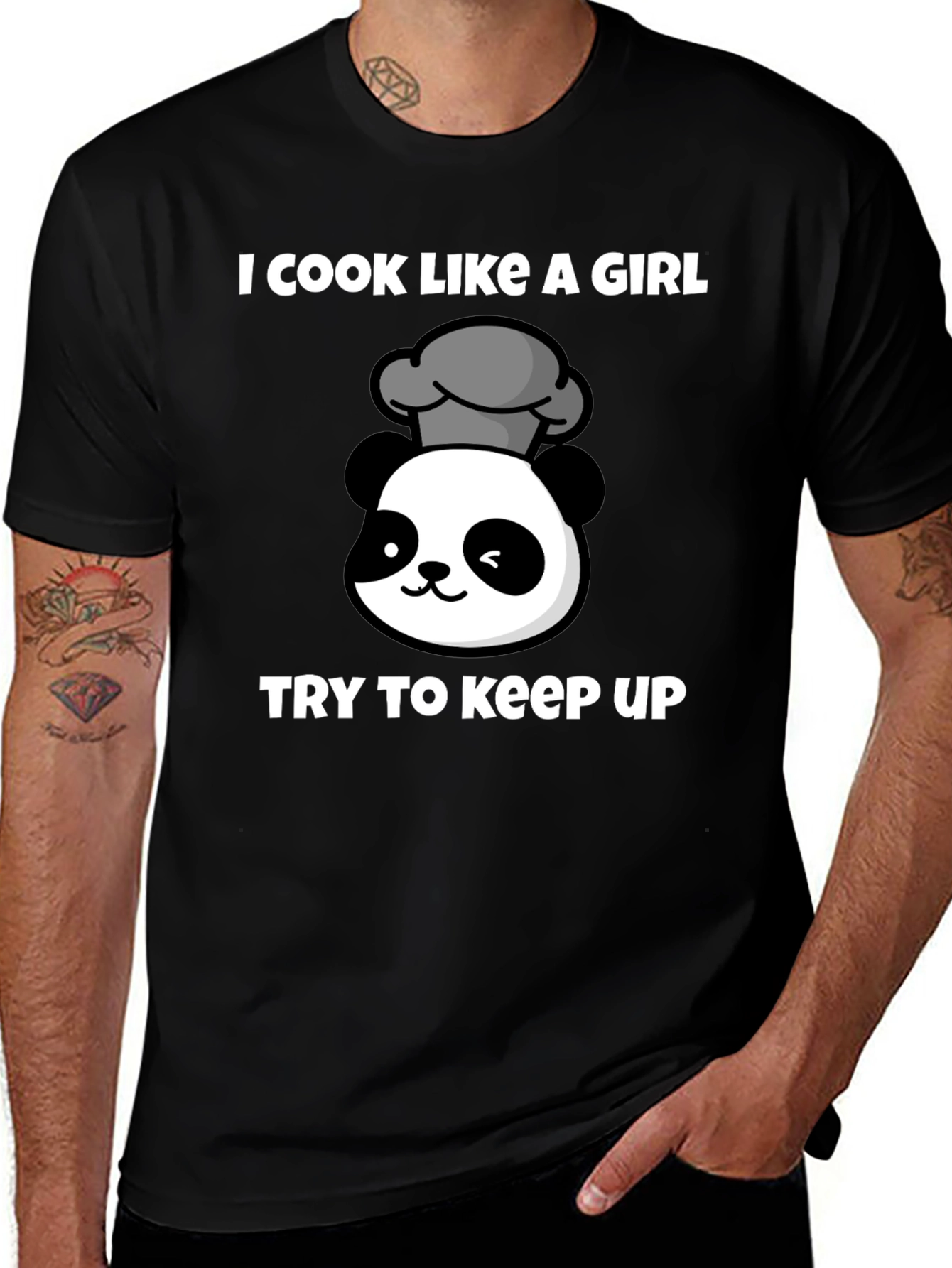 Cook Like A Girl Panda Chef T-Shirt