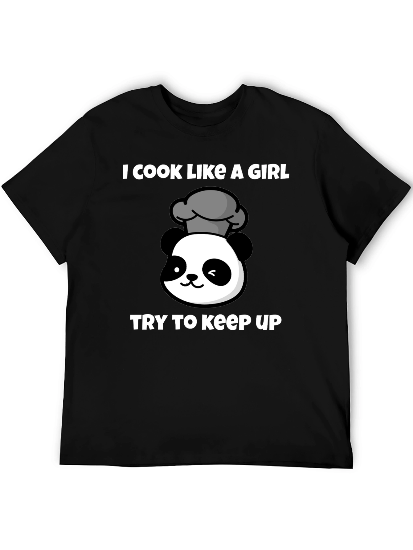 Cook Like A Girl Panda Chef T-Shirt
