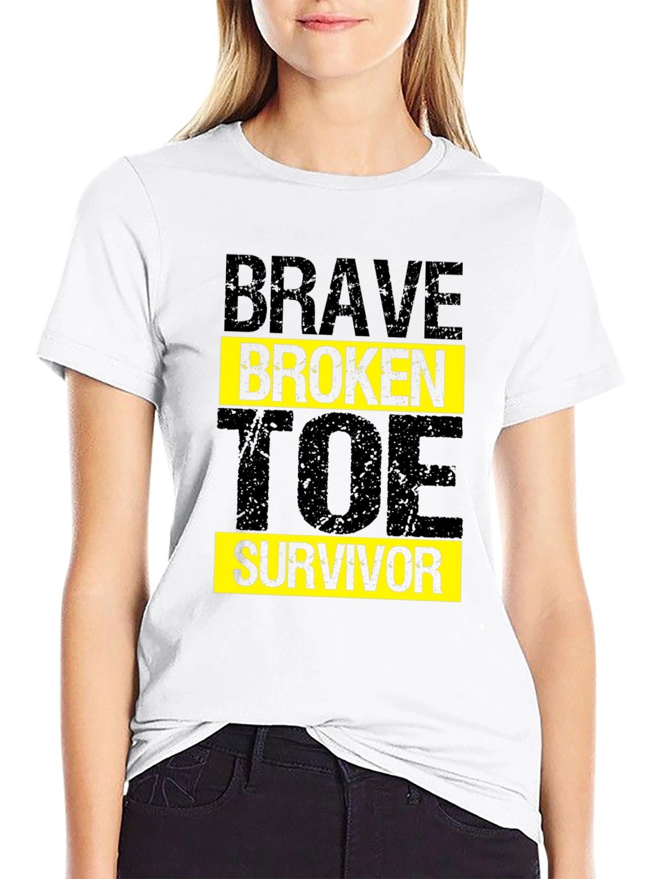 Brave Broken Toe Survivor T-Shirt Graphic Tee