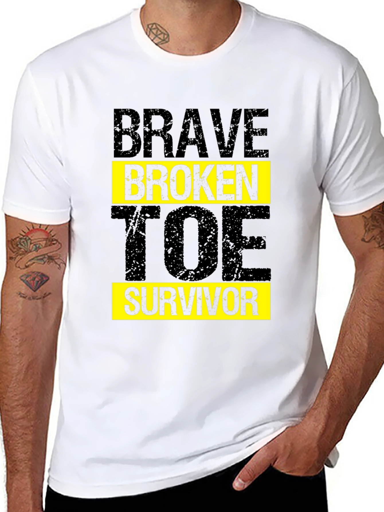 Brave Broken Toe Survivor T-Shirt Graphic Tee
