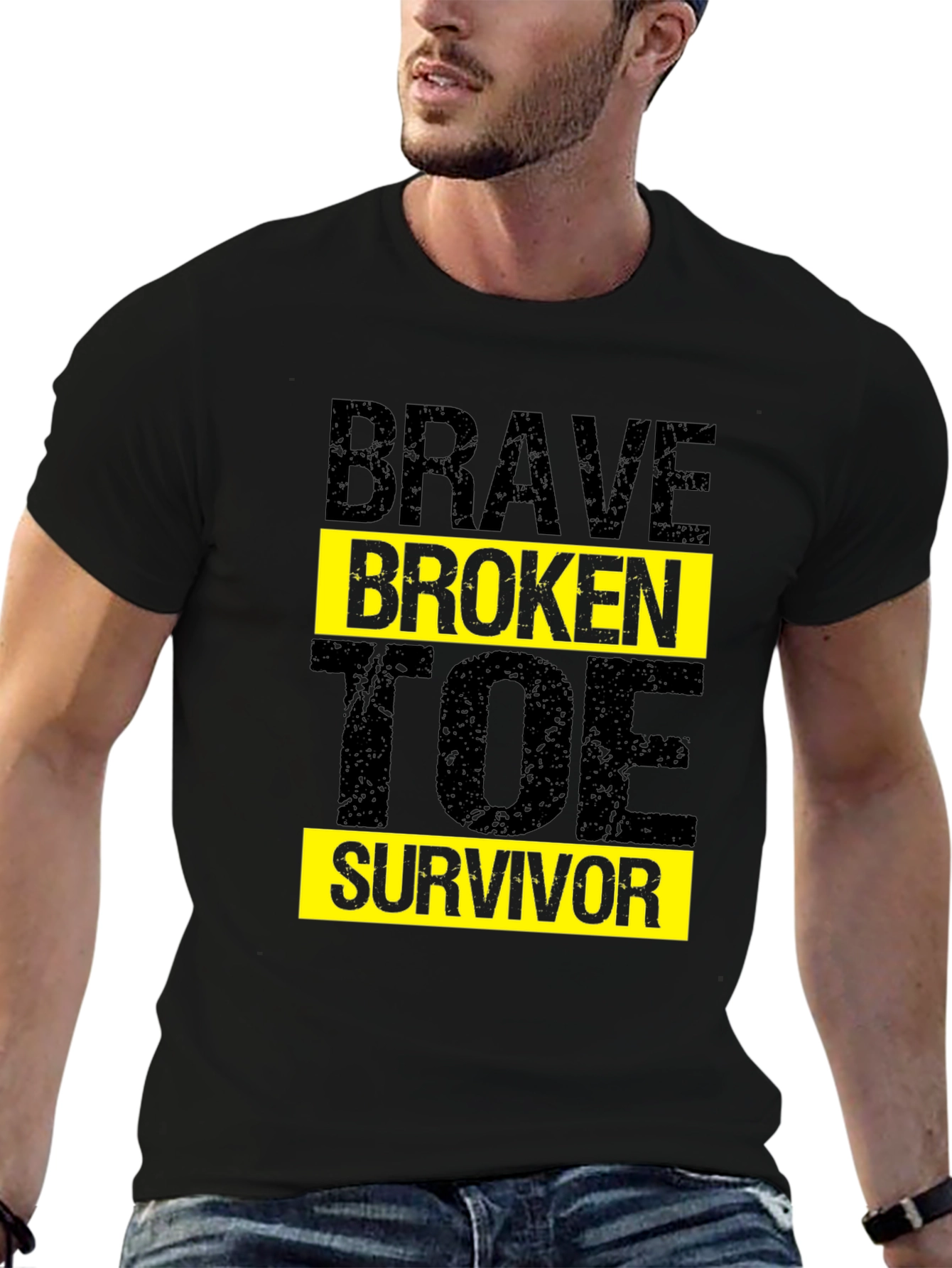 Brave Broken Toe Survivor T-Shirt Graphic Tee
