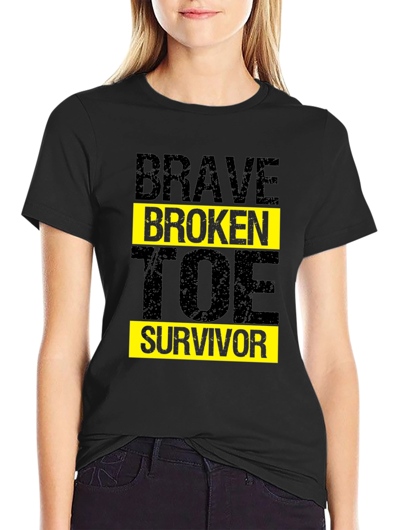 Brave Broken Toe Survivor T-Shirt Graphic Tee