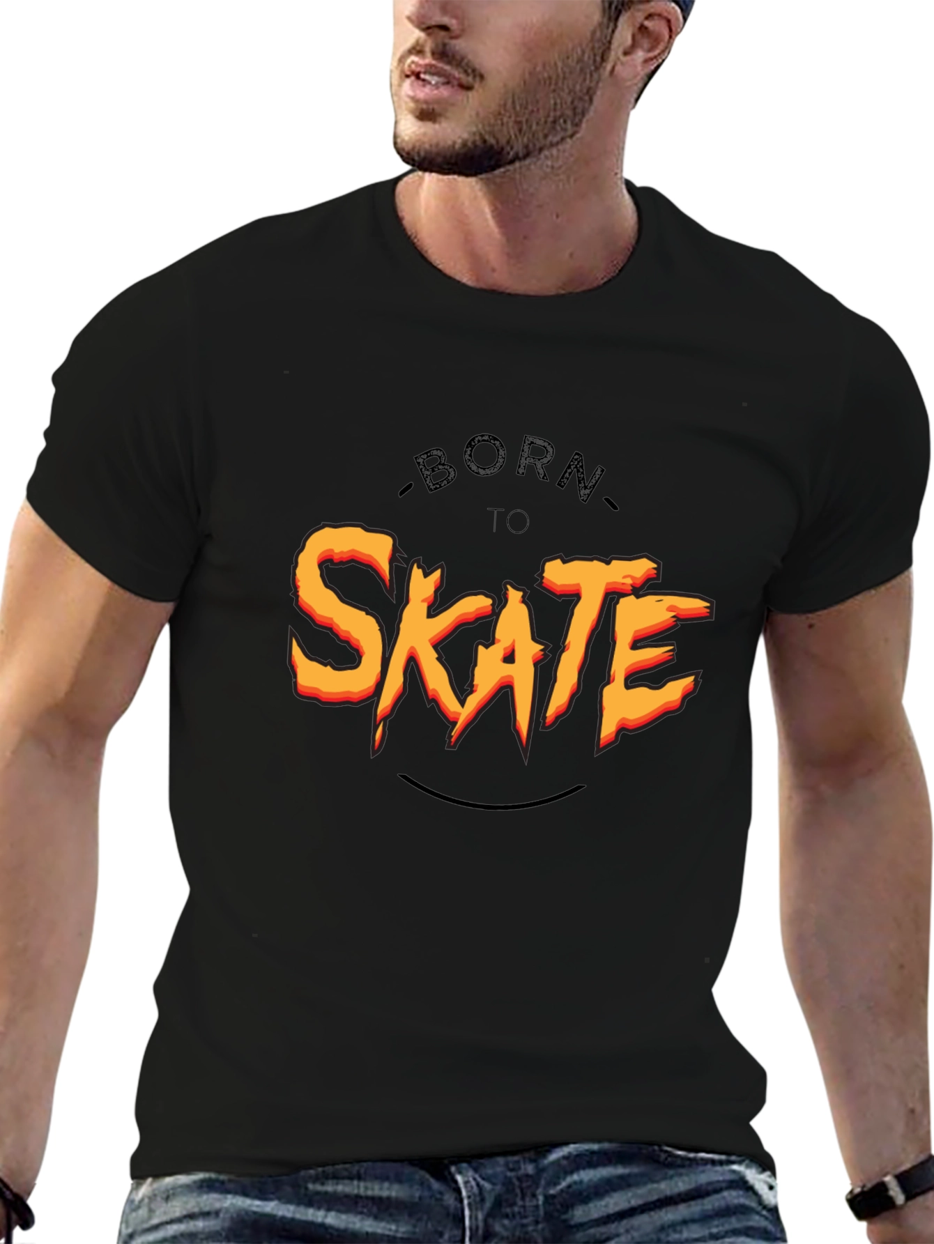 Born To Skate Black Graphic Tee