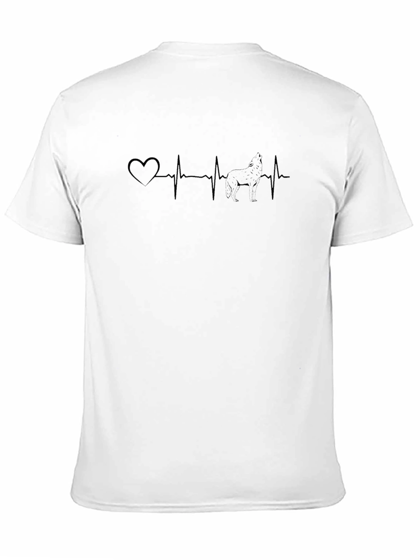 Heartbeat Wolf Graphic Tee - Unisex Black T-Shirt