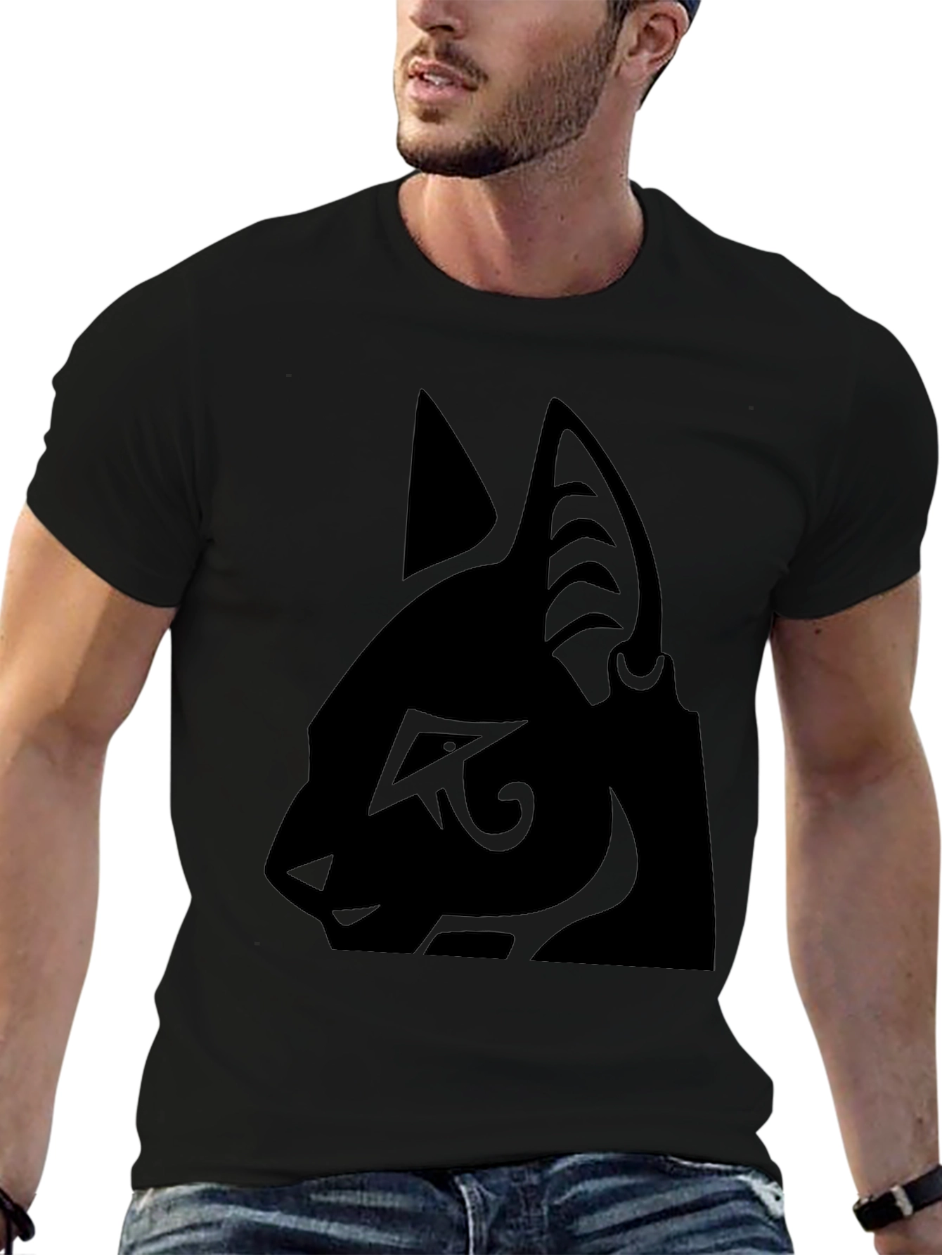 Egyptian Cat T-Shirt - Black Graphic Tee