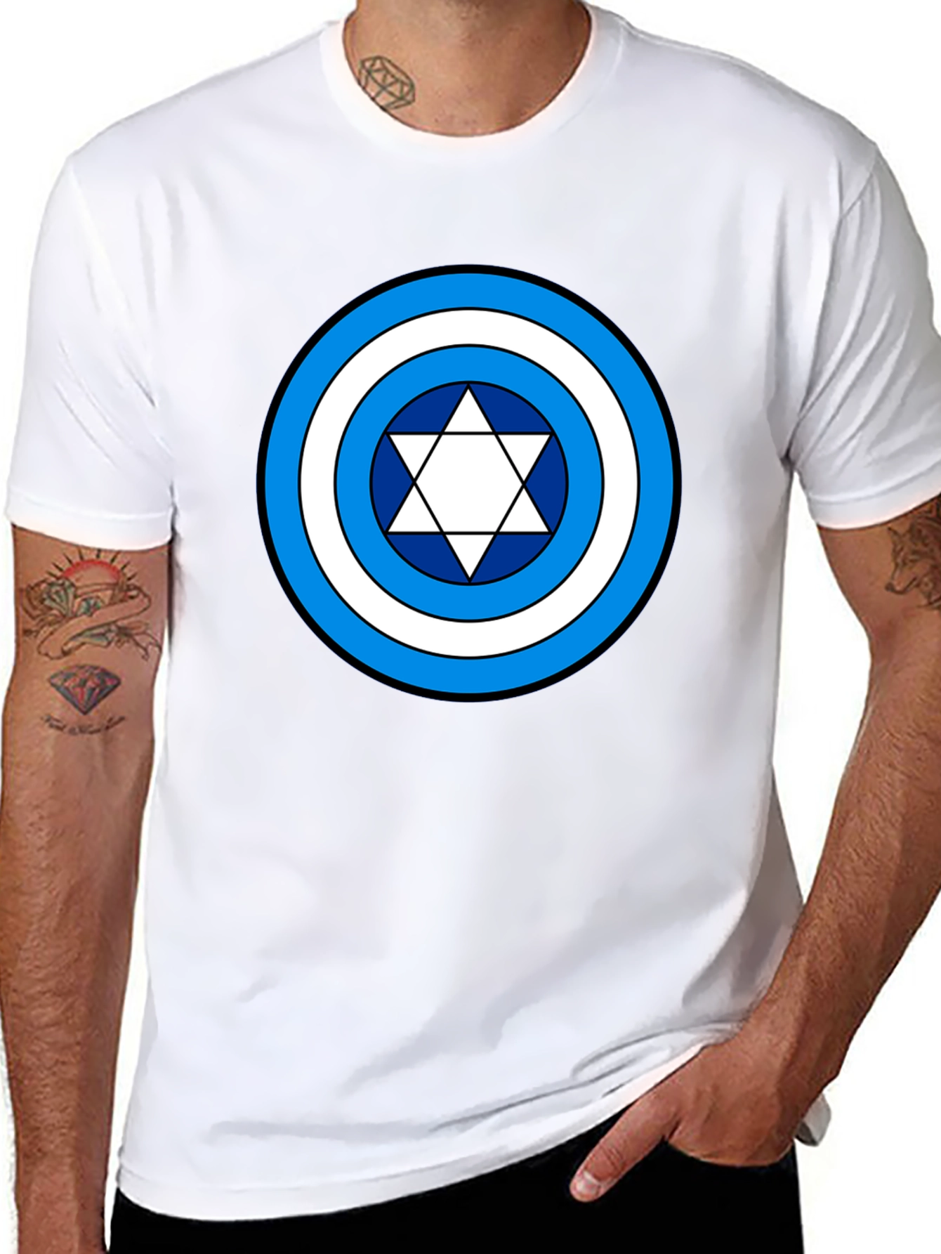 Star of David Shield Design T-Shirt