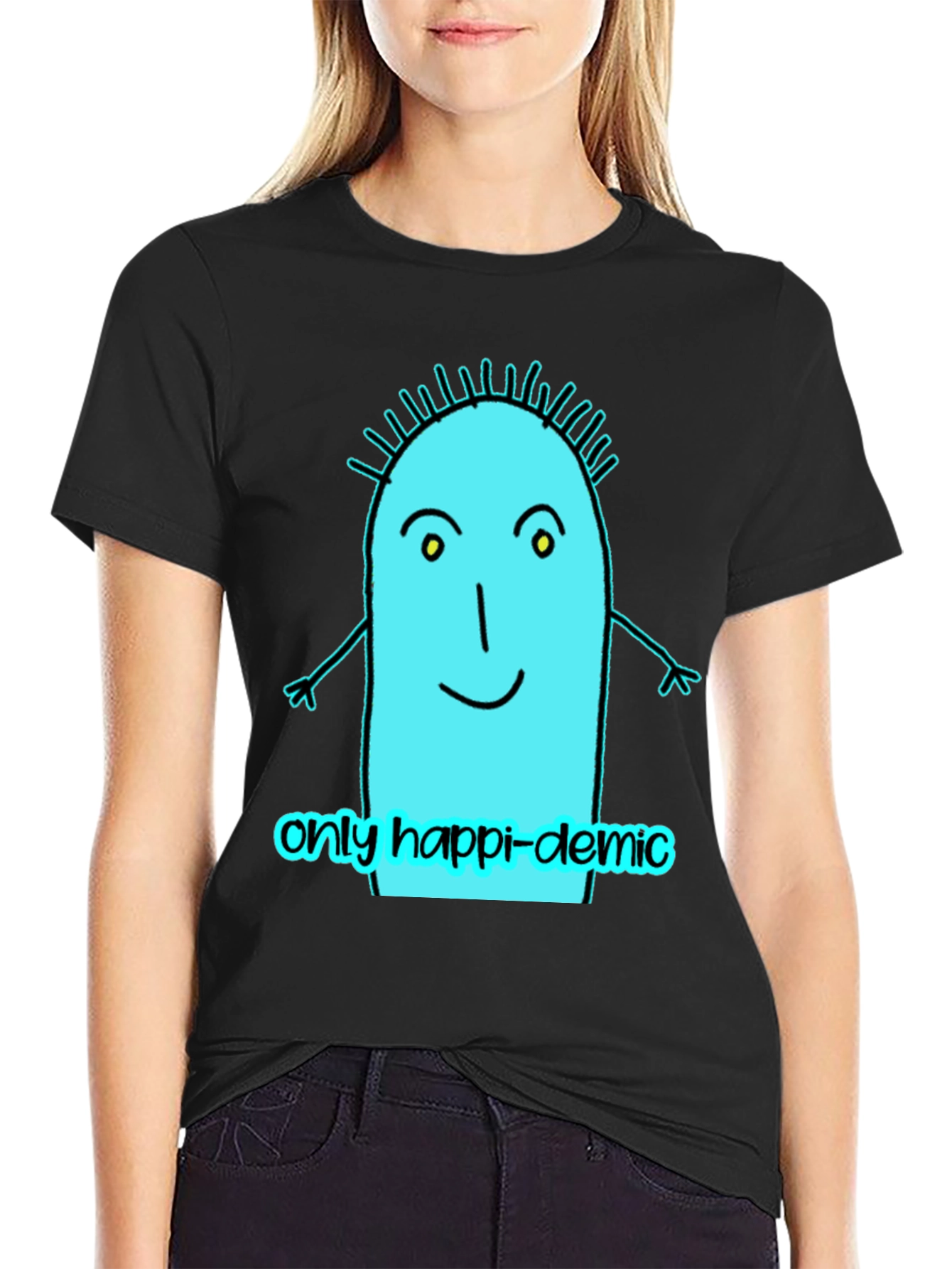 Happy-demic Cartoon Graphic T-Shirt