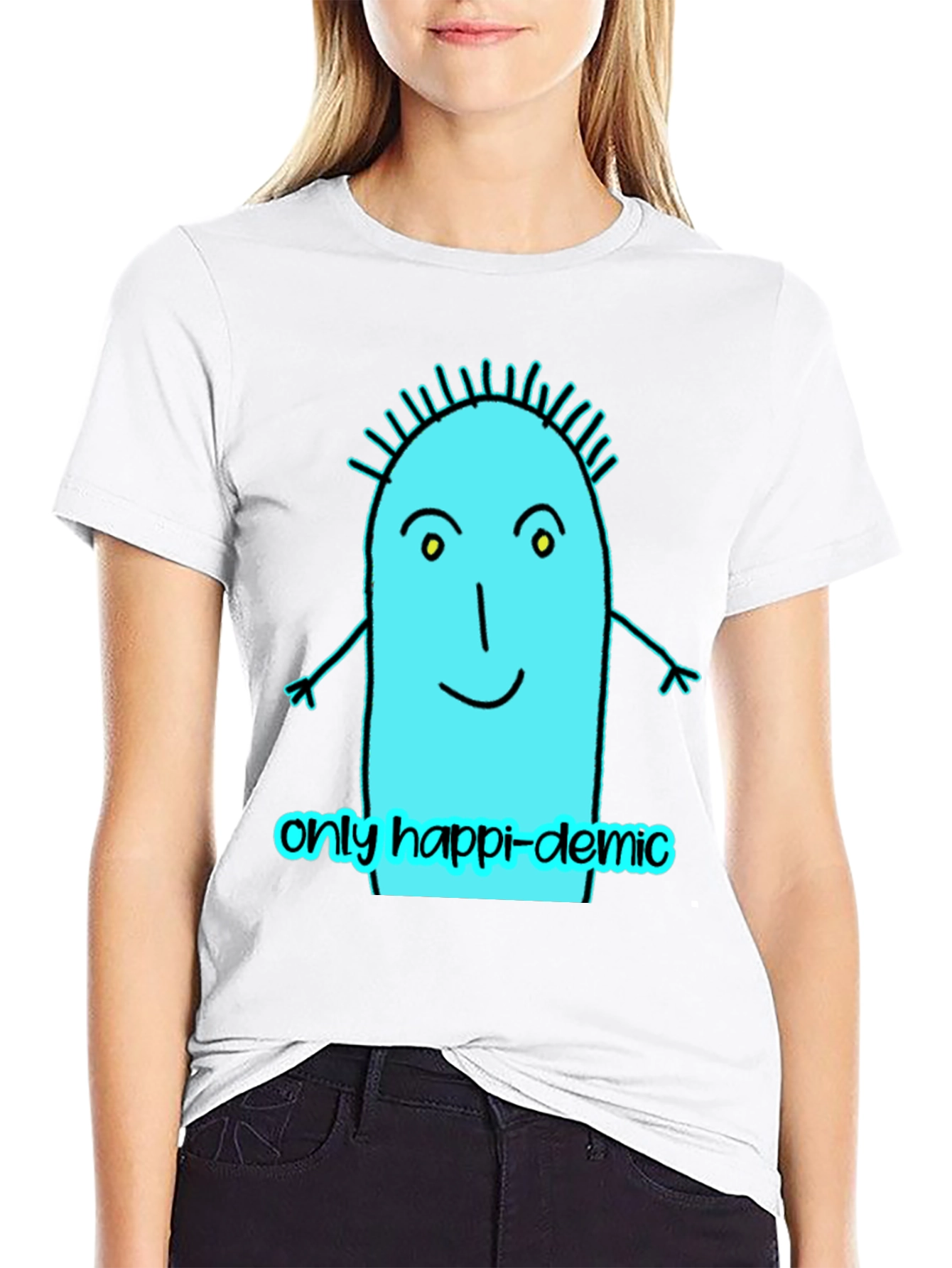 Happy-demic Cartoon Graphic T-Shirt