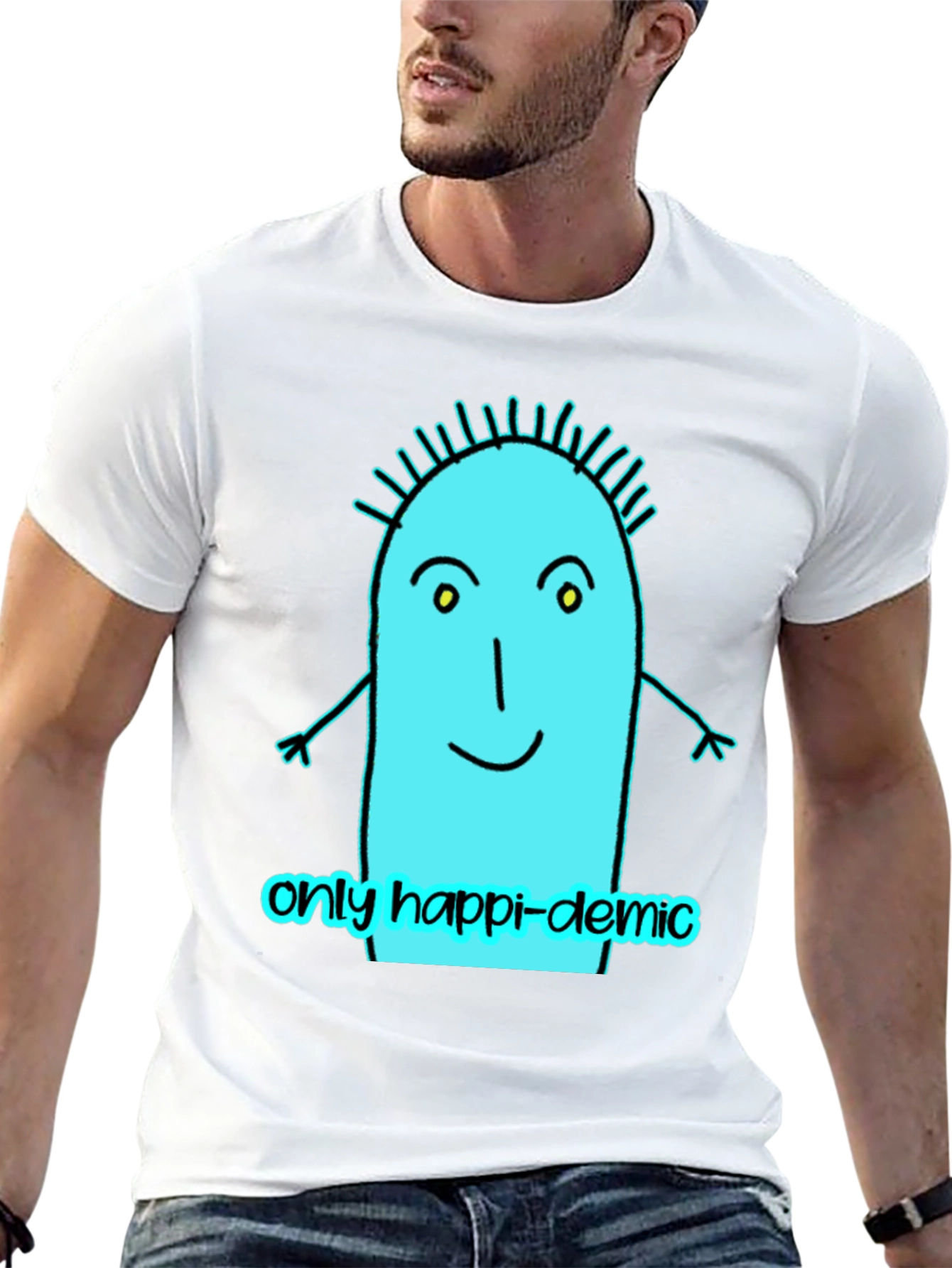 Happy-demic Cartoon Graphic T-Shirt