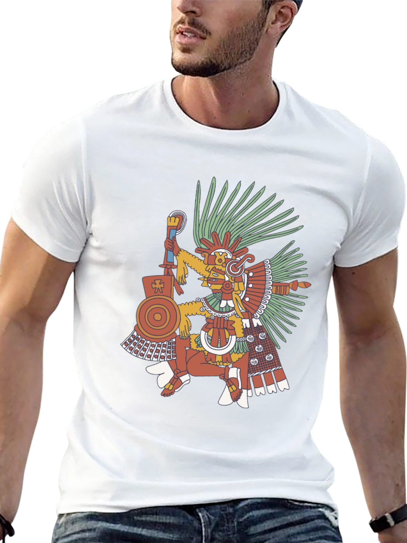 Aztec Warrior Graphic Tee - Black T-Shirt
