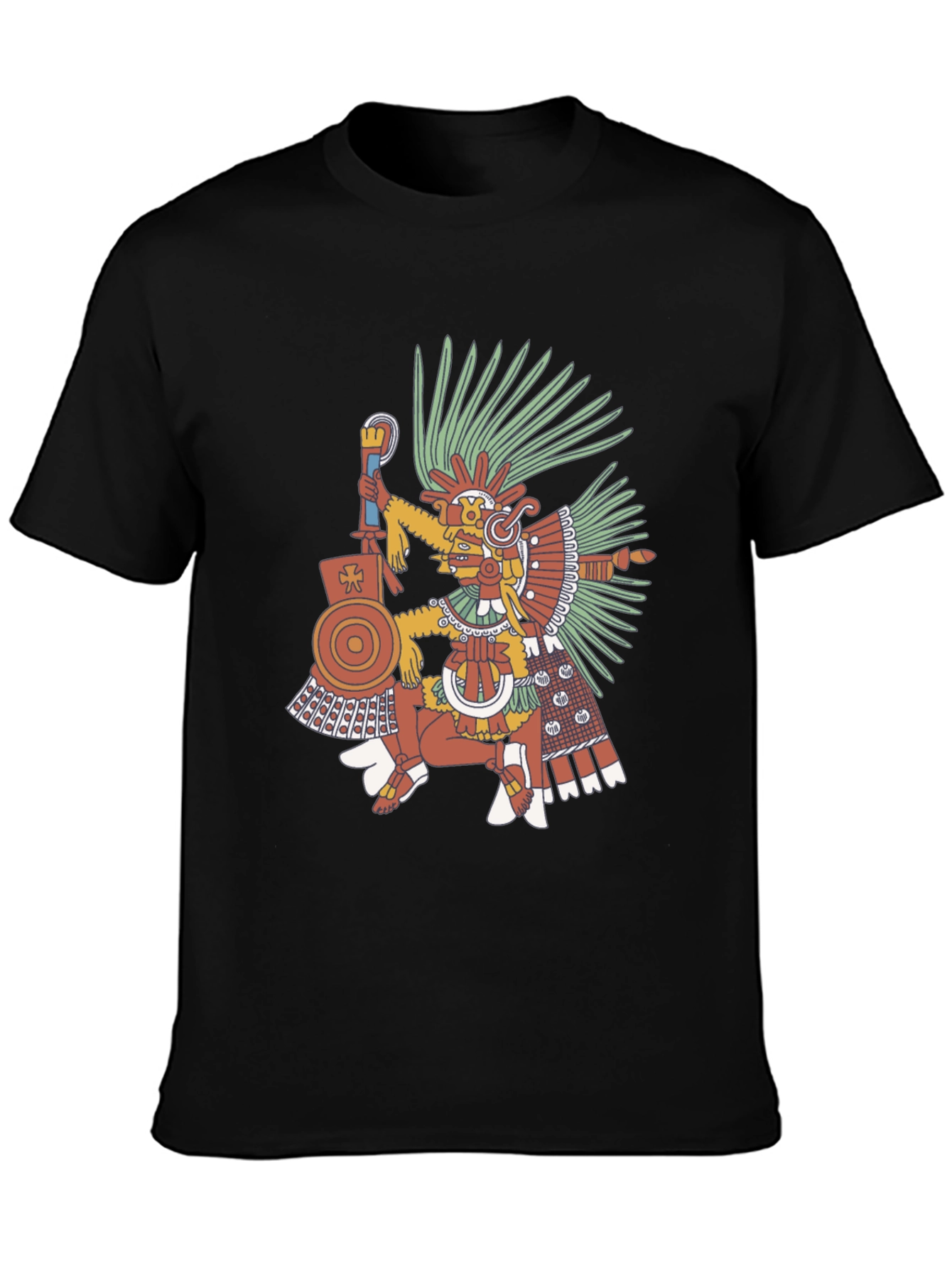 Aztec Warrior Graphic Tee - Black T-Shirt