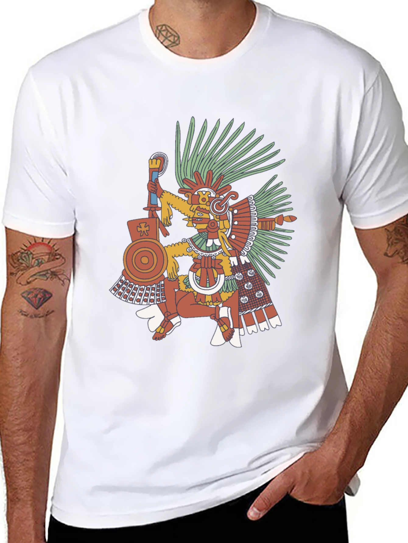Aztec Warrior Graphic Tee - Black T-Shirt