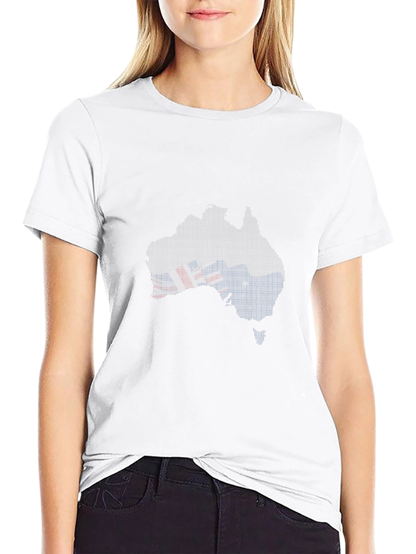 Australia Flag Map T-Shirt - Black