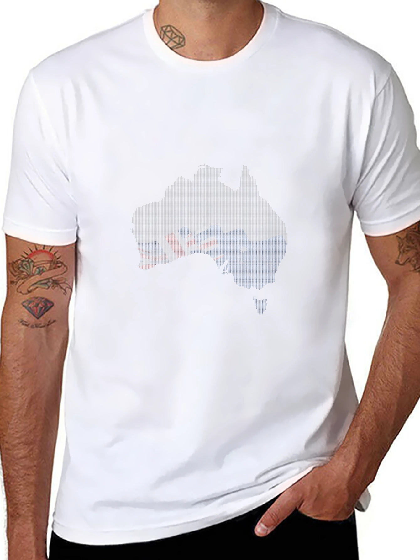 Australia Flag Map T-Shirt - Black