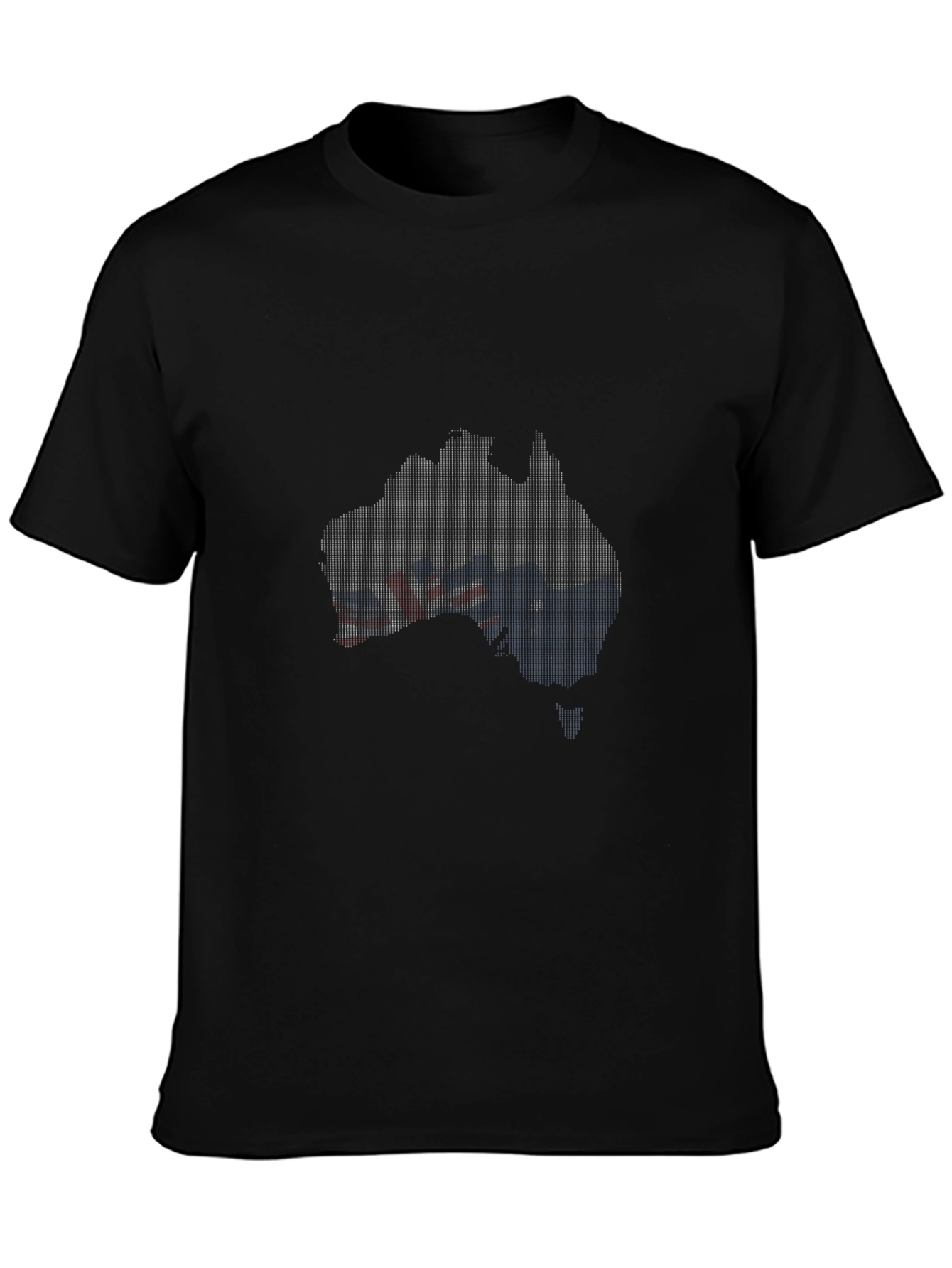 Australia Flag Map T-Shirt - Black
