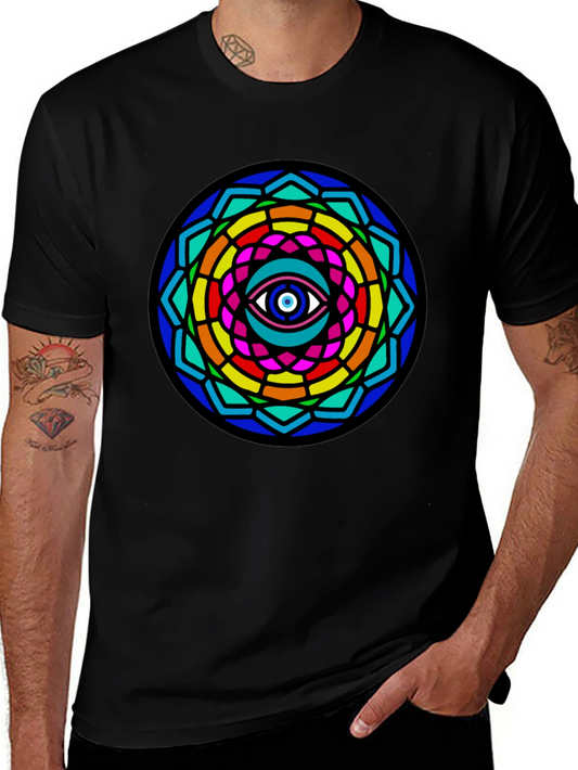 Mystic Eye Mandala Graphic Tee - Black