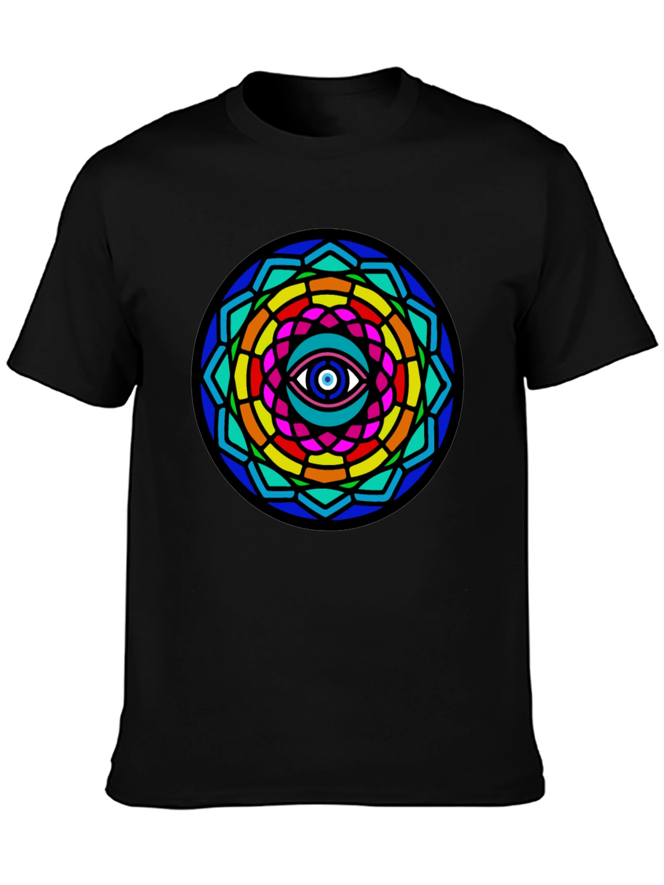 Mystic Eye Mandala Graphic Tee - Black
