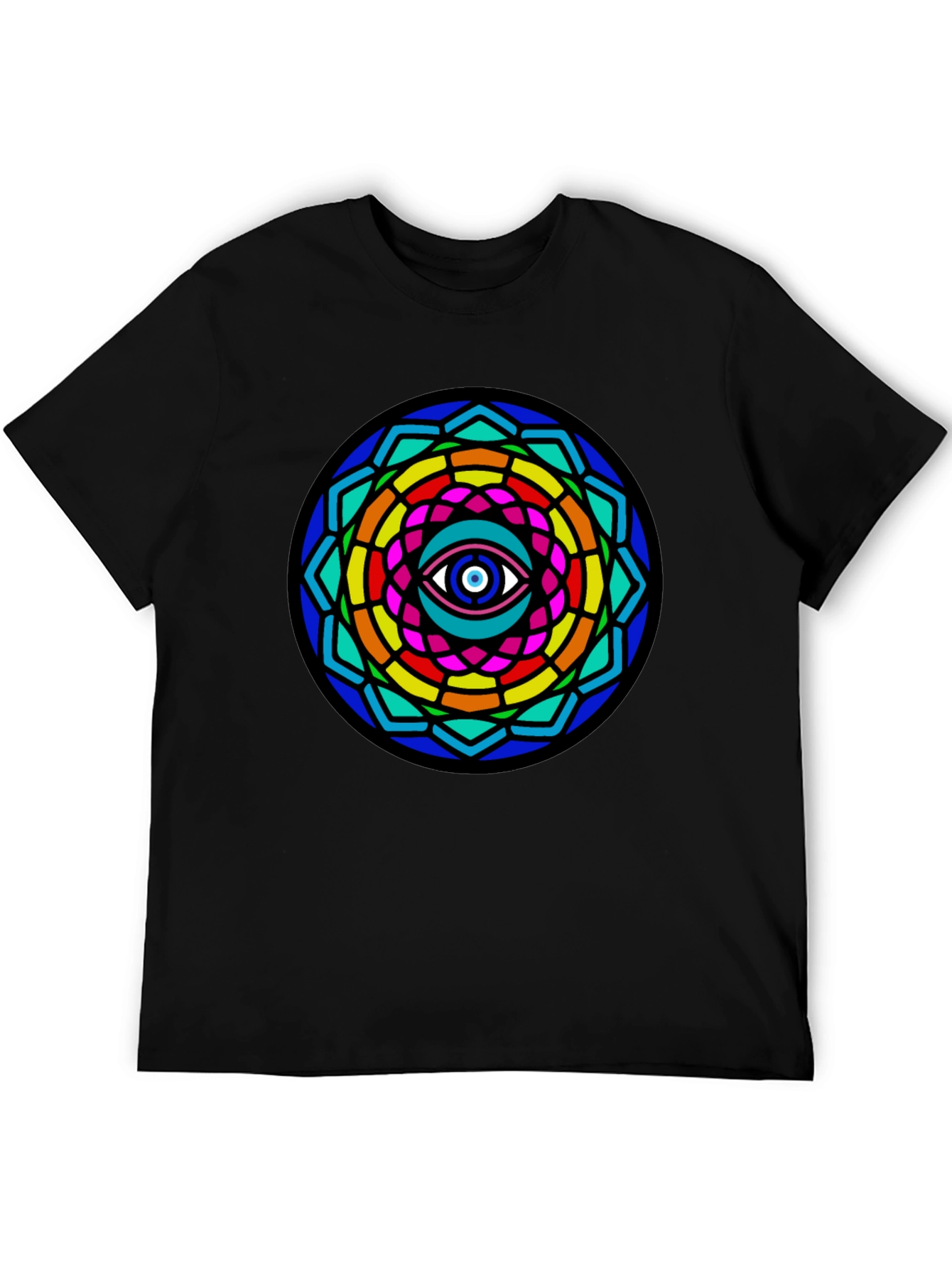Mystic Eye Mandala Graphic Tee - Black