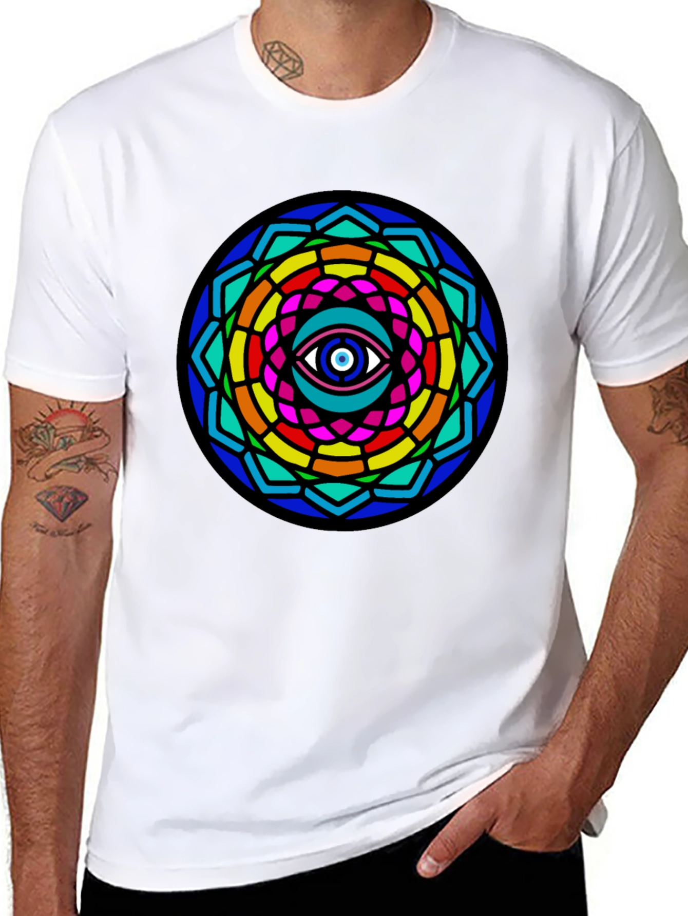 Mystic Eye Mandala Graphic Tee - Black