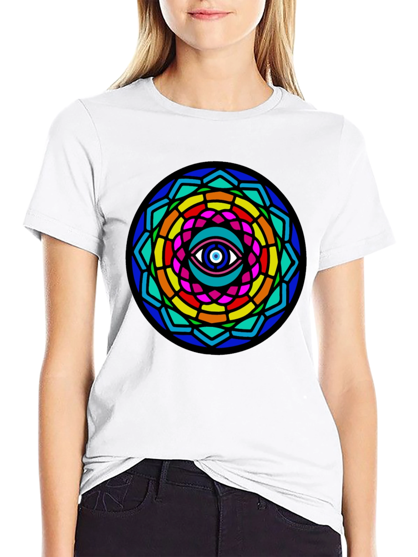 Mystic Eye Mandala Graphic Tee - Black