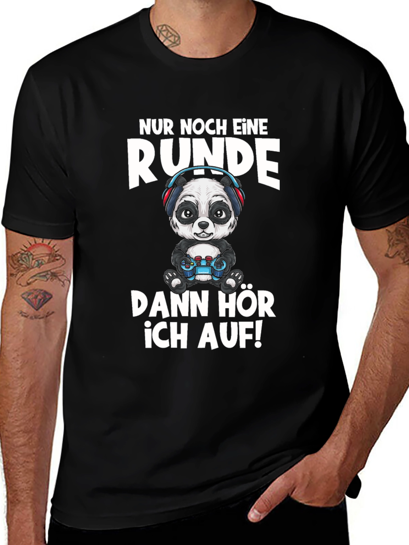 Gamer Panda T-Shirt - Just One More Round!