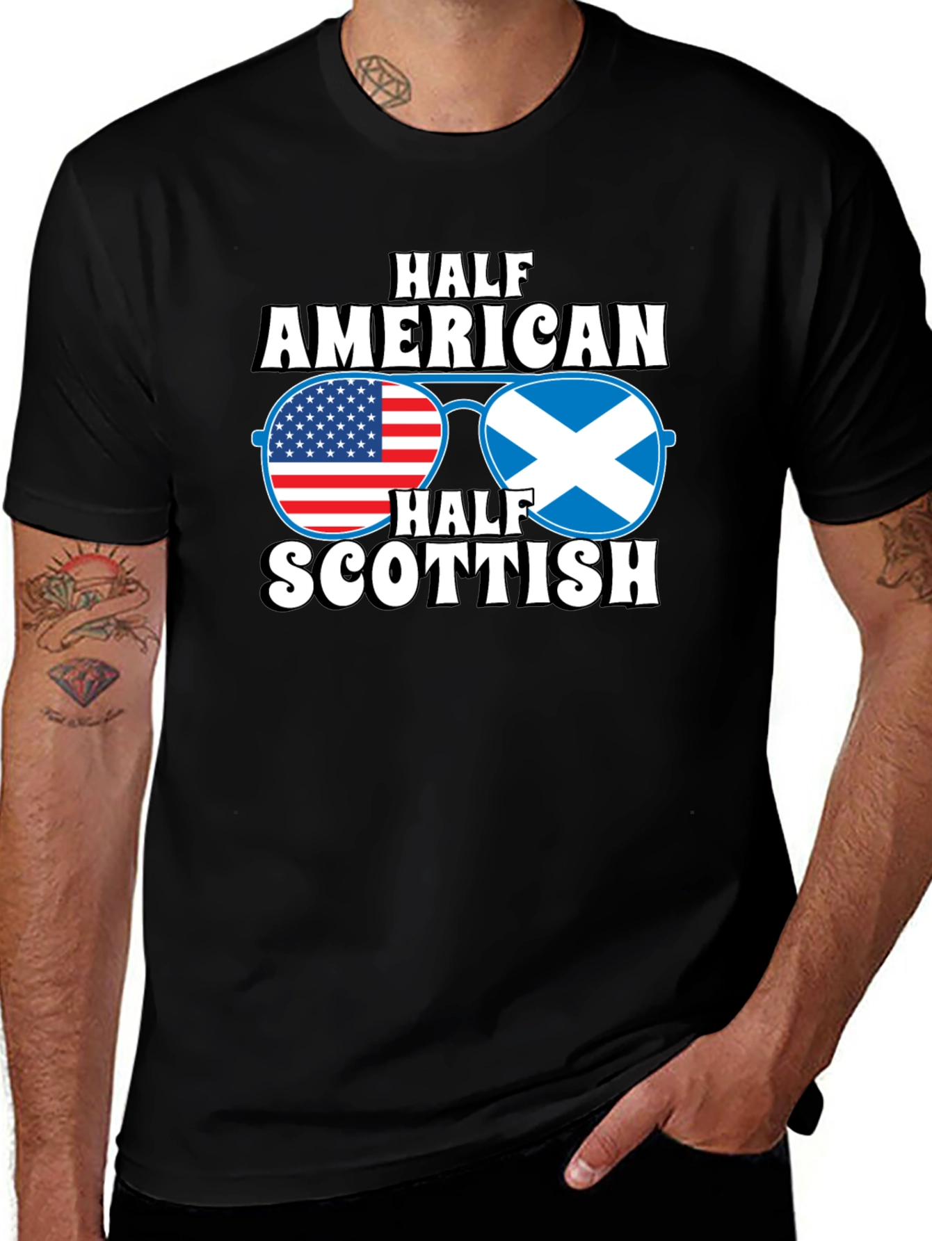 Half American Half Scottish Graphic T-Shirt