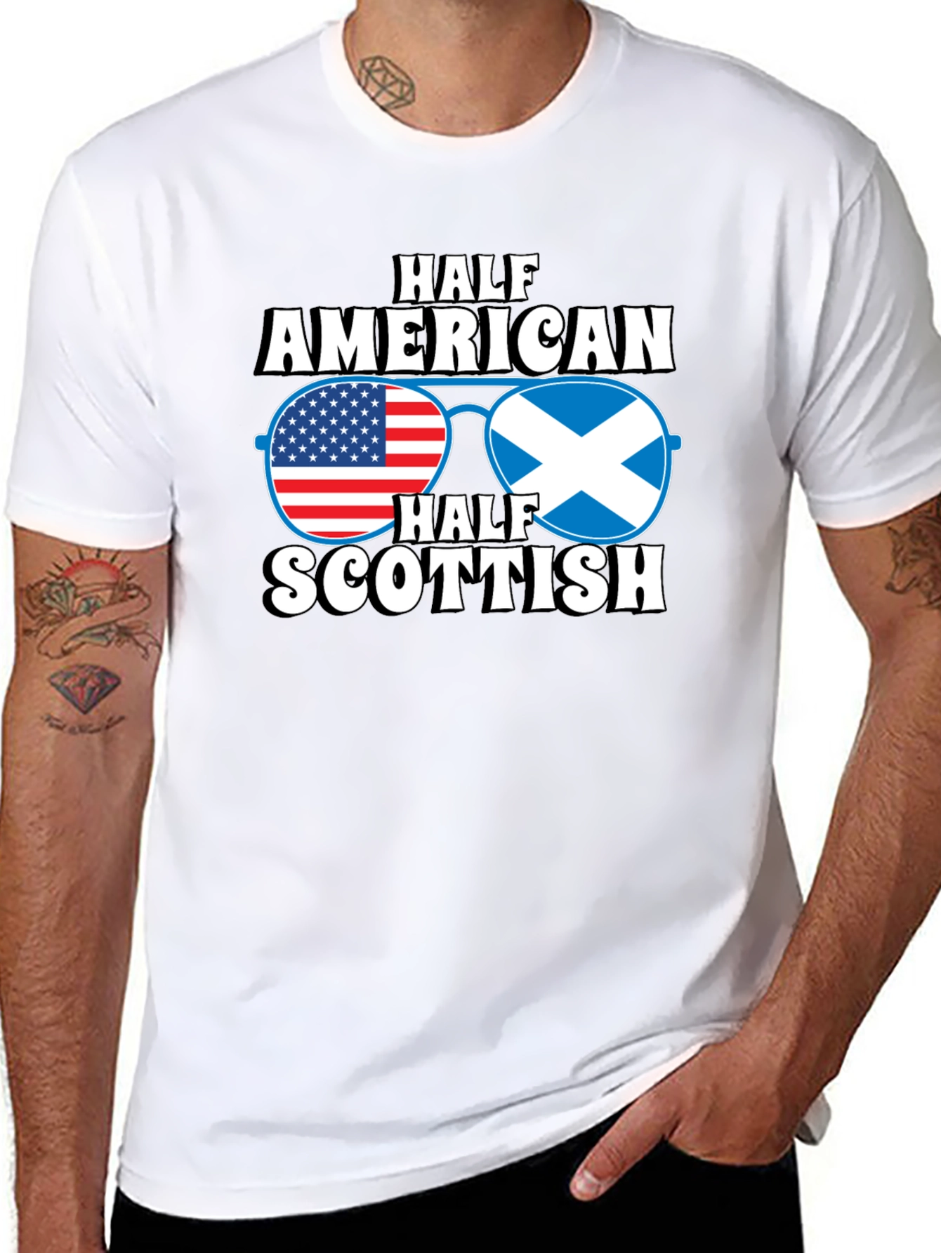 Half American Half Scottish Graphic T-Shirt