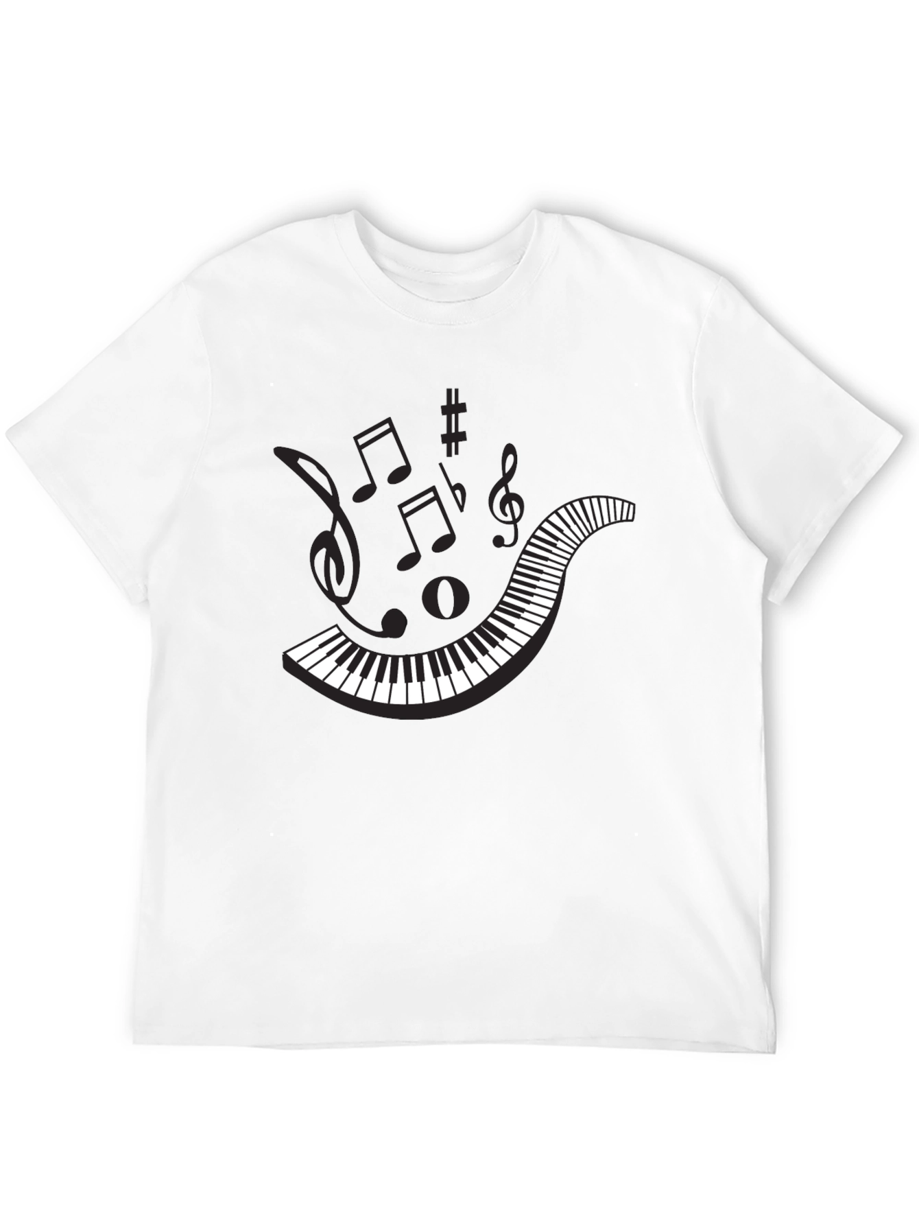 Musical Notes Graphic Tee - Black