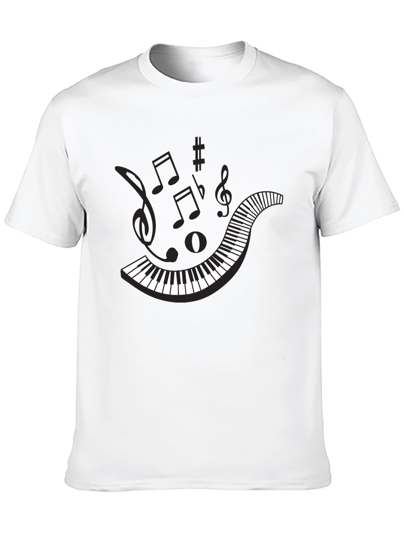 Musical Notes Graphic Tee - Black