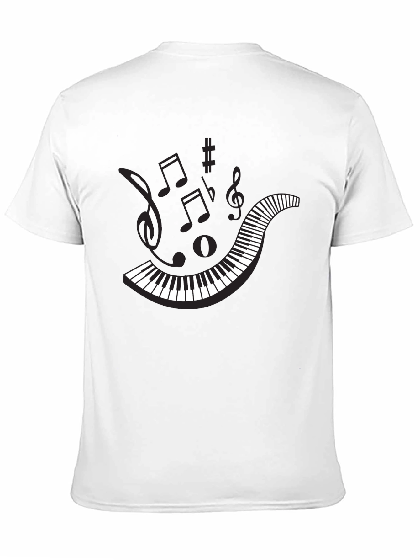Musical Notes Graphic Tee - Black