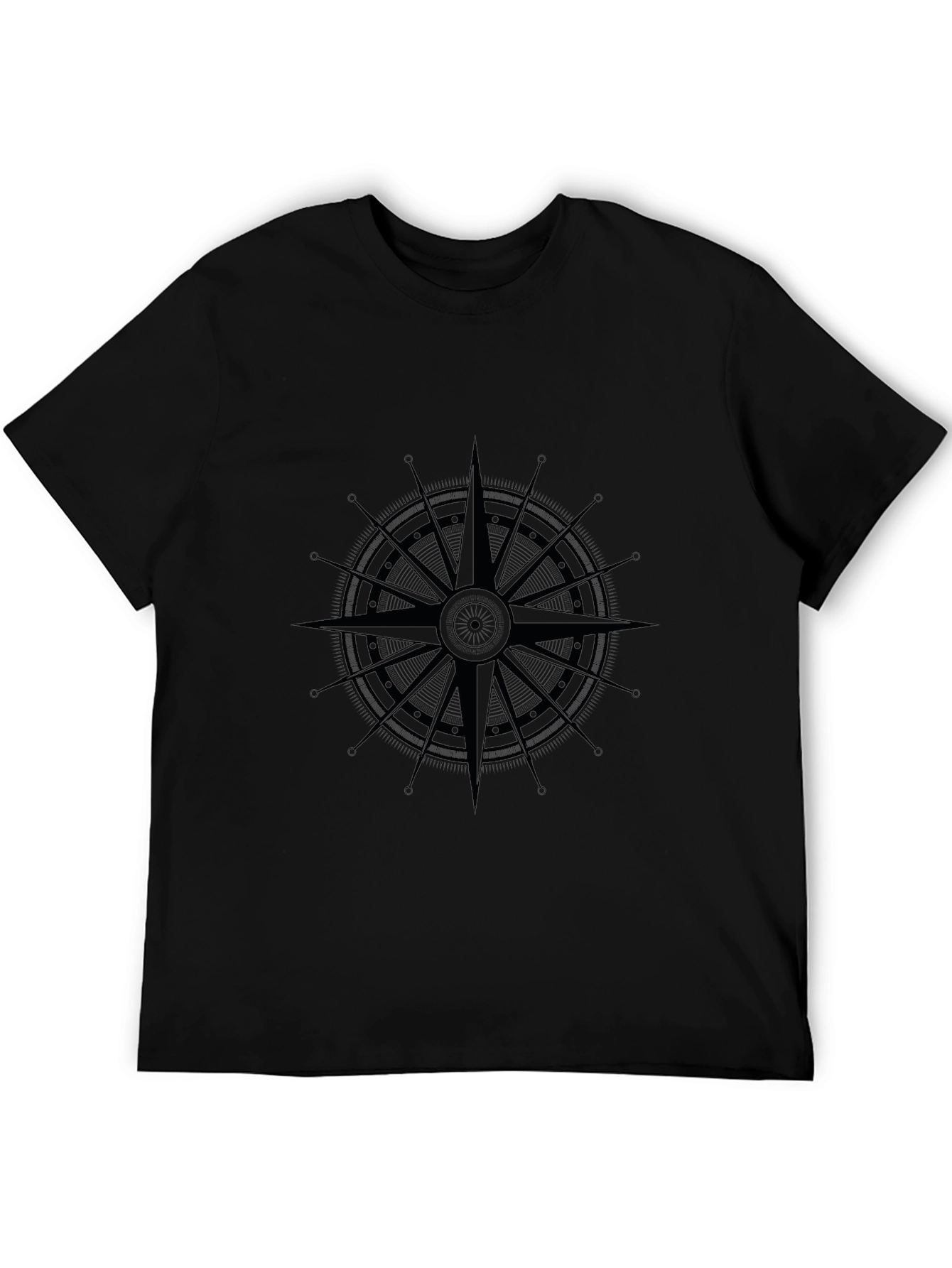Mens Black Compass Graphic Tee