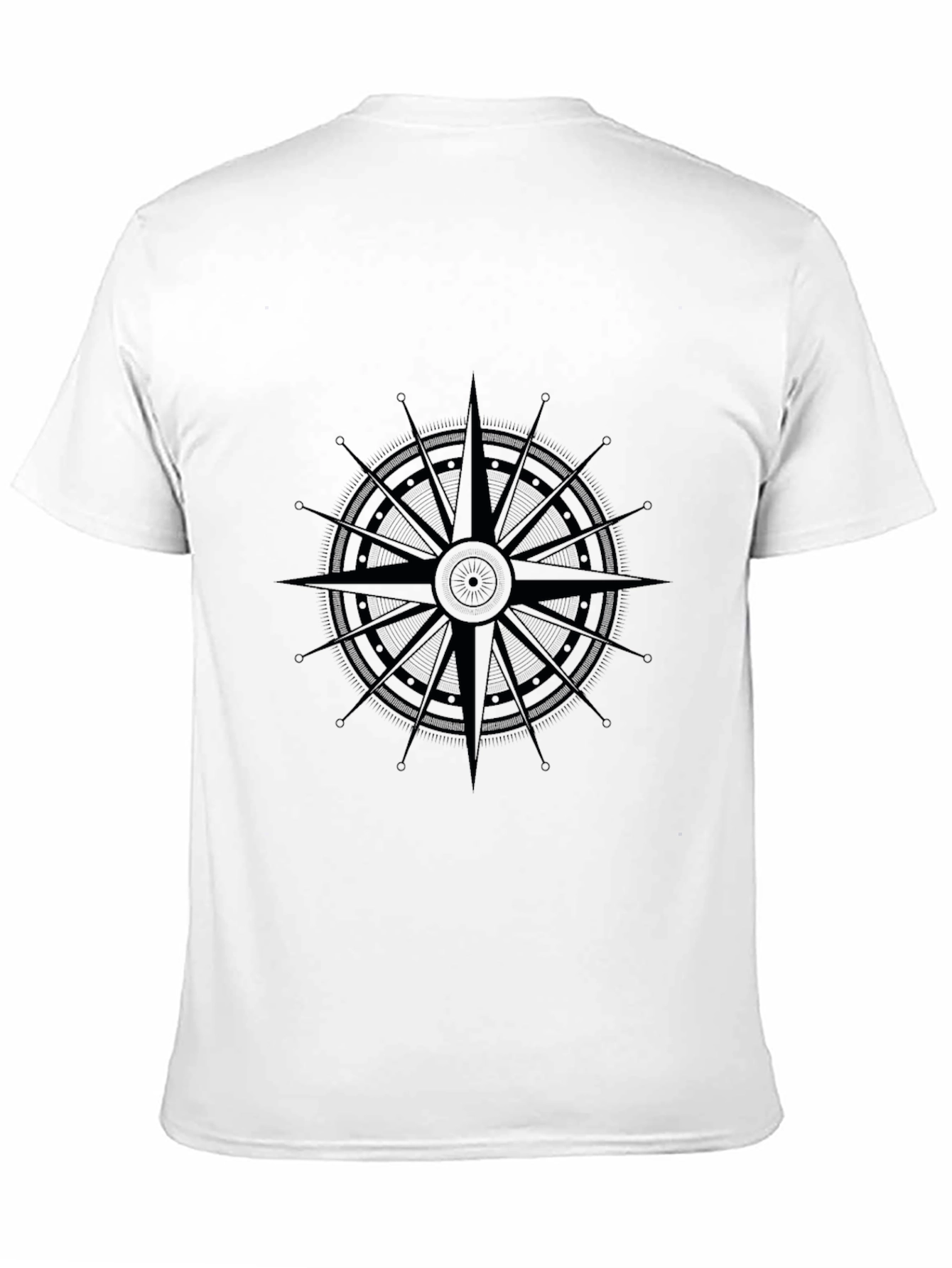 Mens Black Compass Graphic Tee