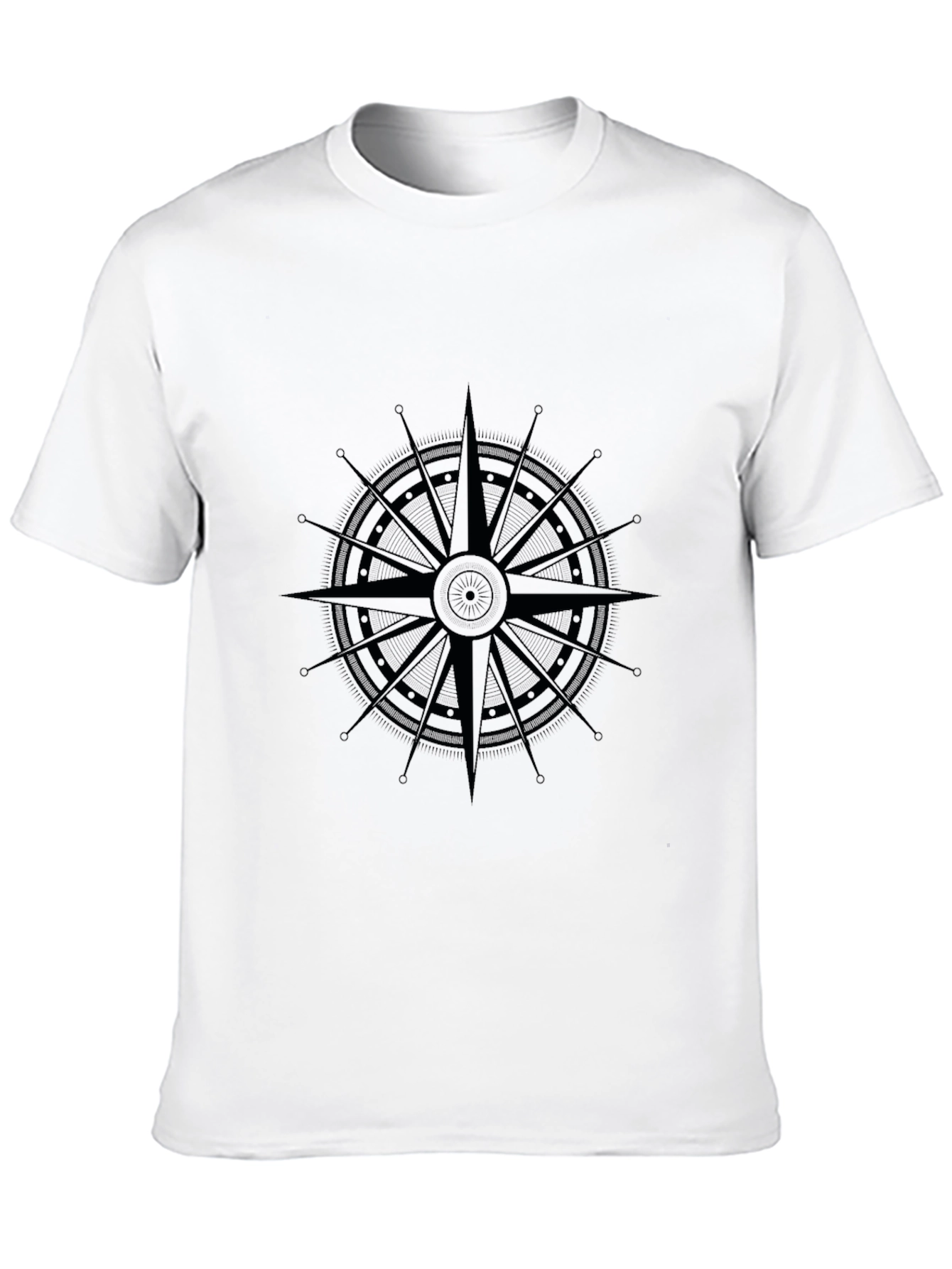 Mens Black Compass Graphic Tee