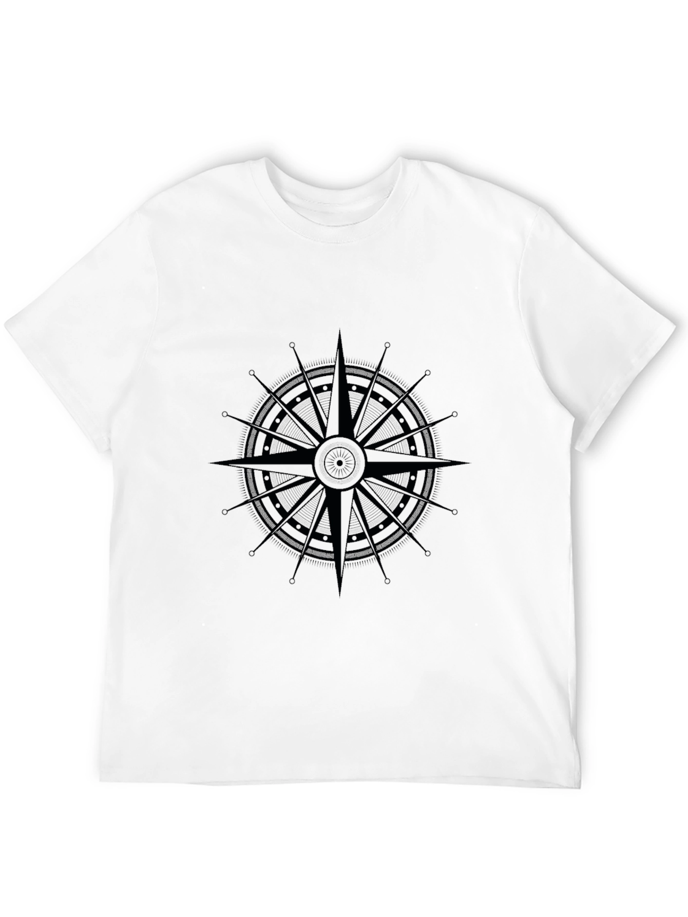 Mens Black Compass Graphic Tee