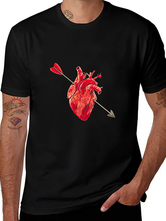 Heart Arrow Graphic Black Tee