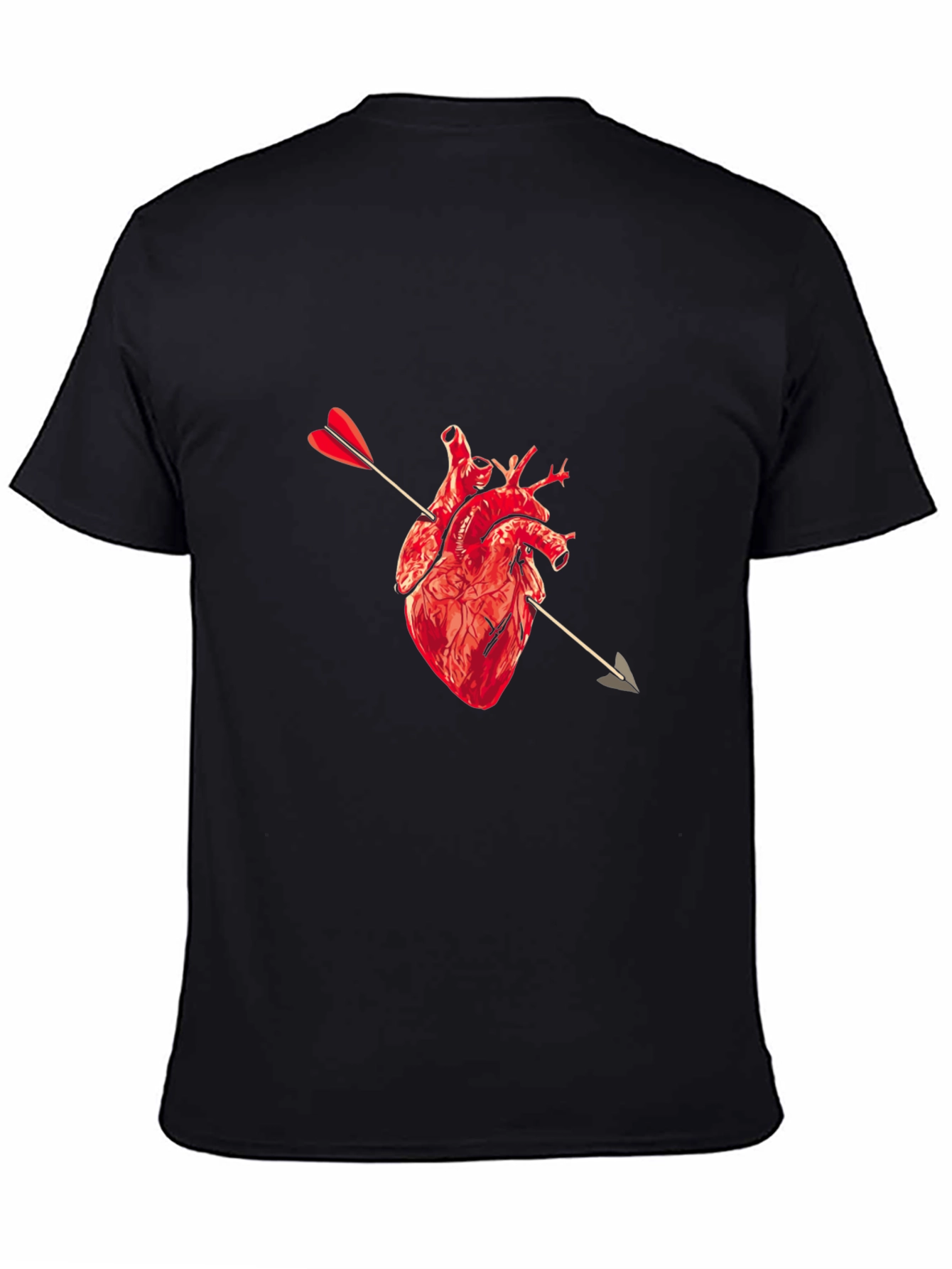 Heart Arrow Graphic Black Tee
