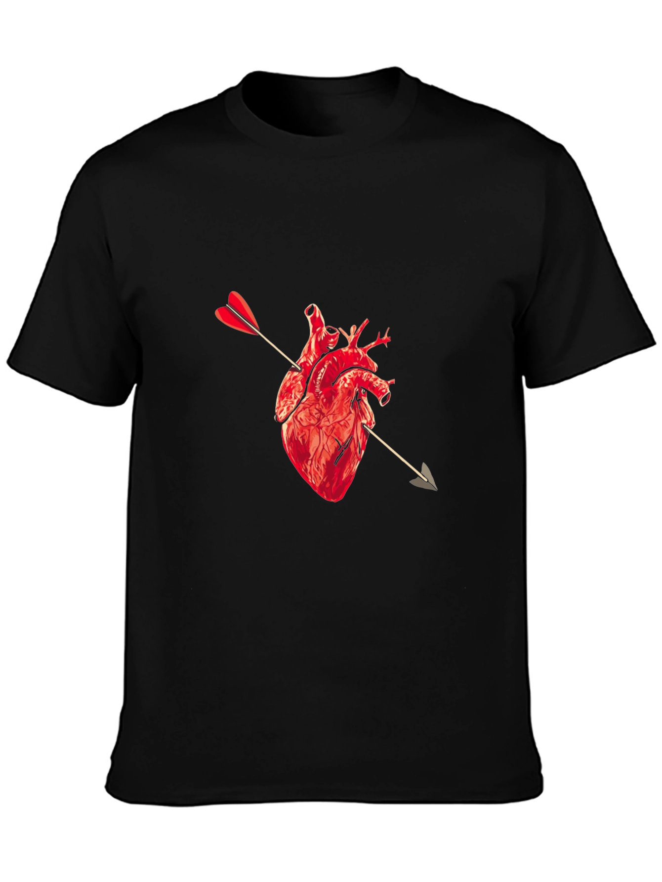 Heart Arrow Graphic Black Tee
