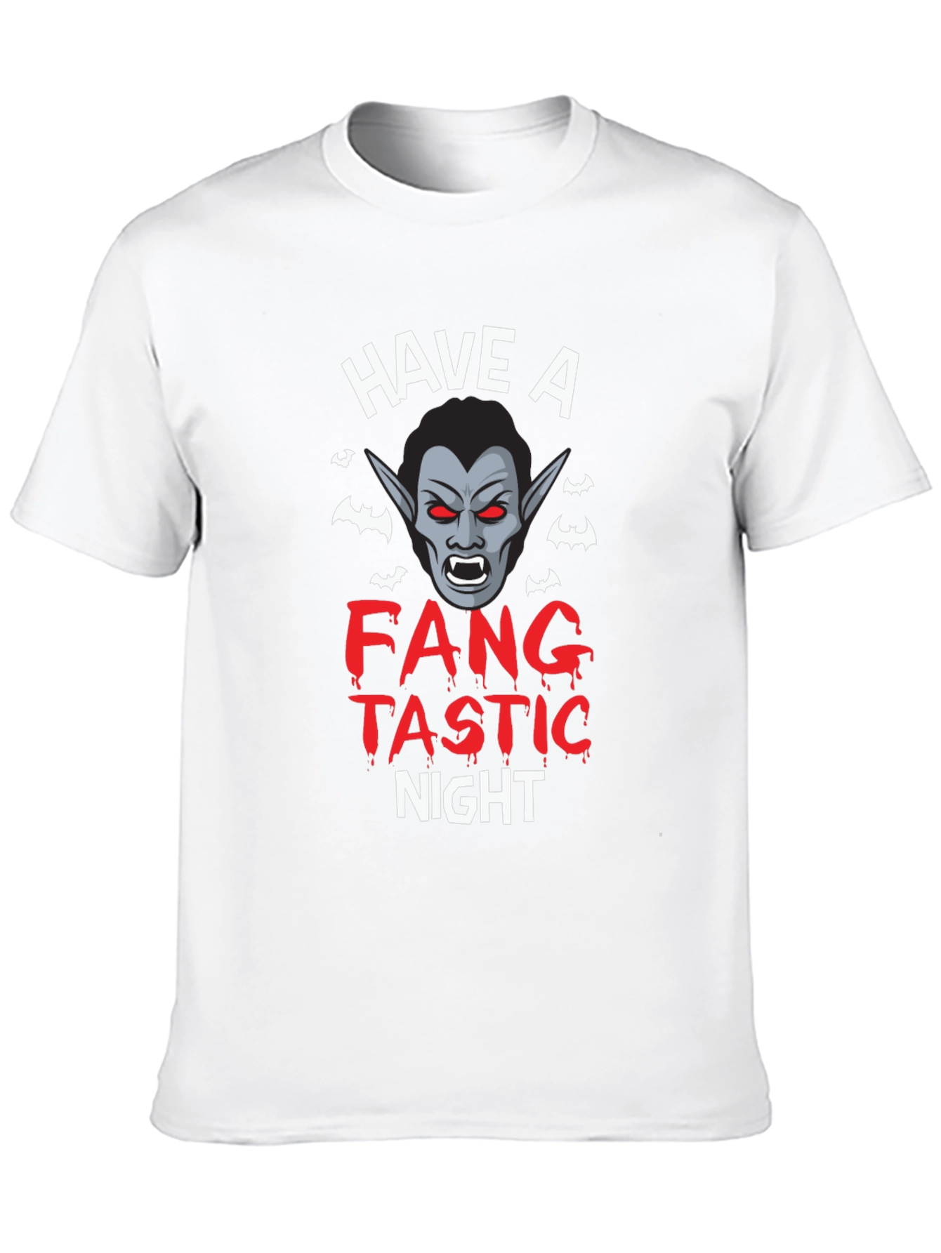 Fangtastic Night Black T-Shirt Halloween Vampire Tee