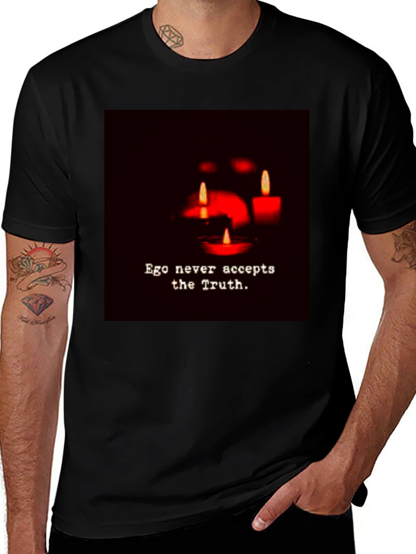 Ego Never Accepts the Truth Graphic Tee - Black