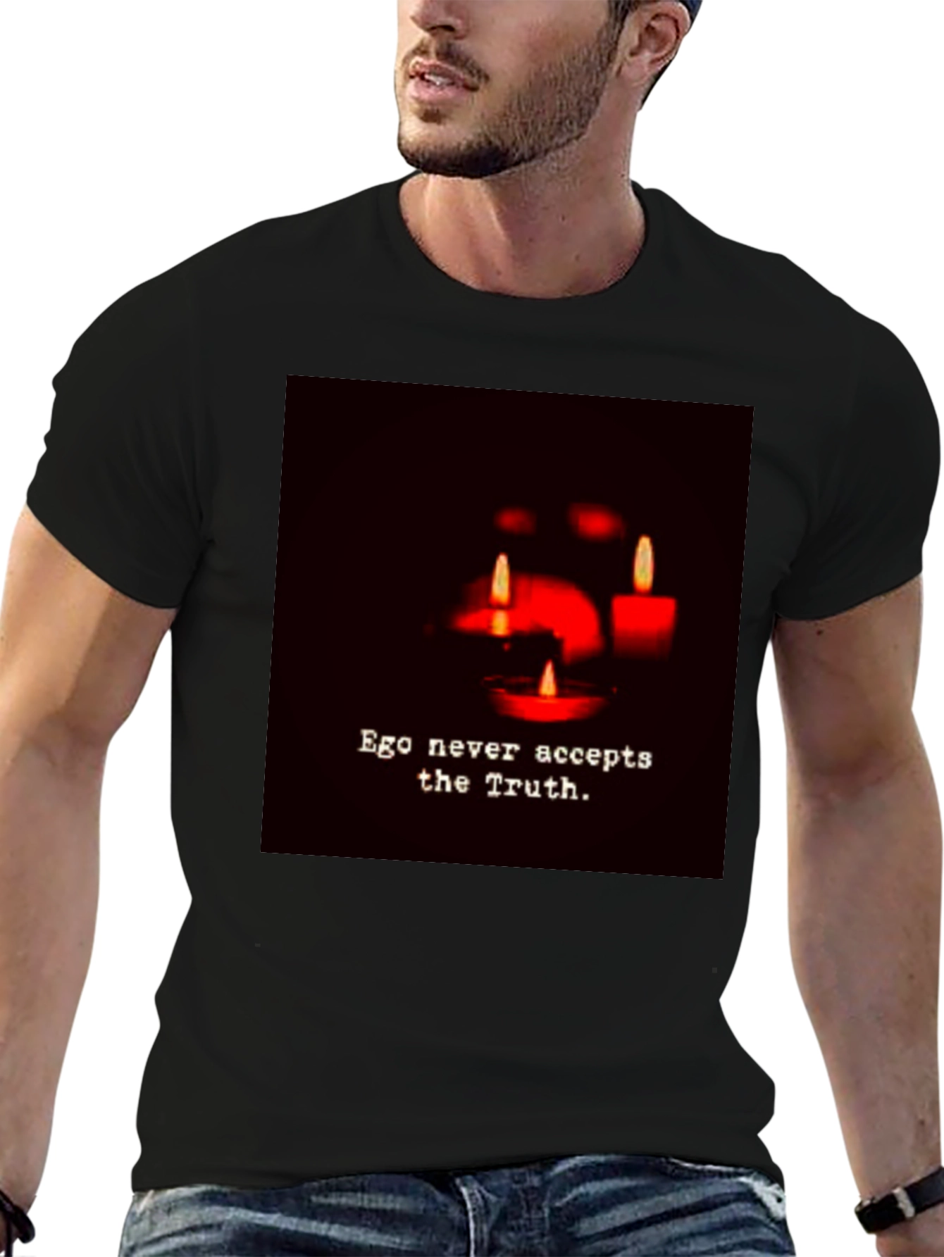 Ego Never Accepts the Truth Graphic Tee - Black
