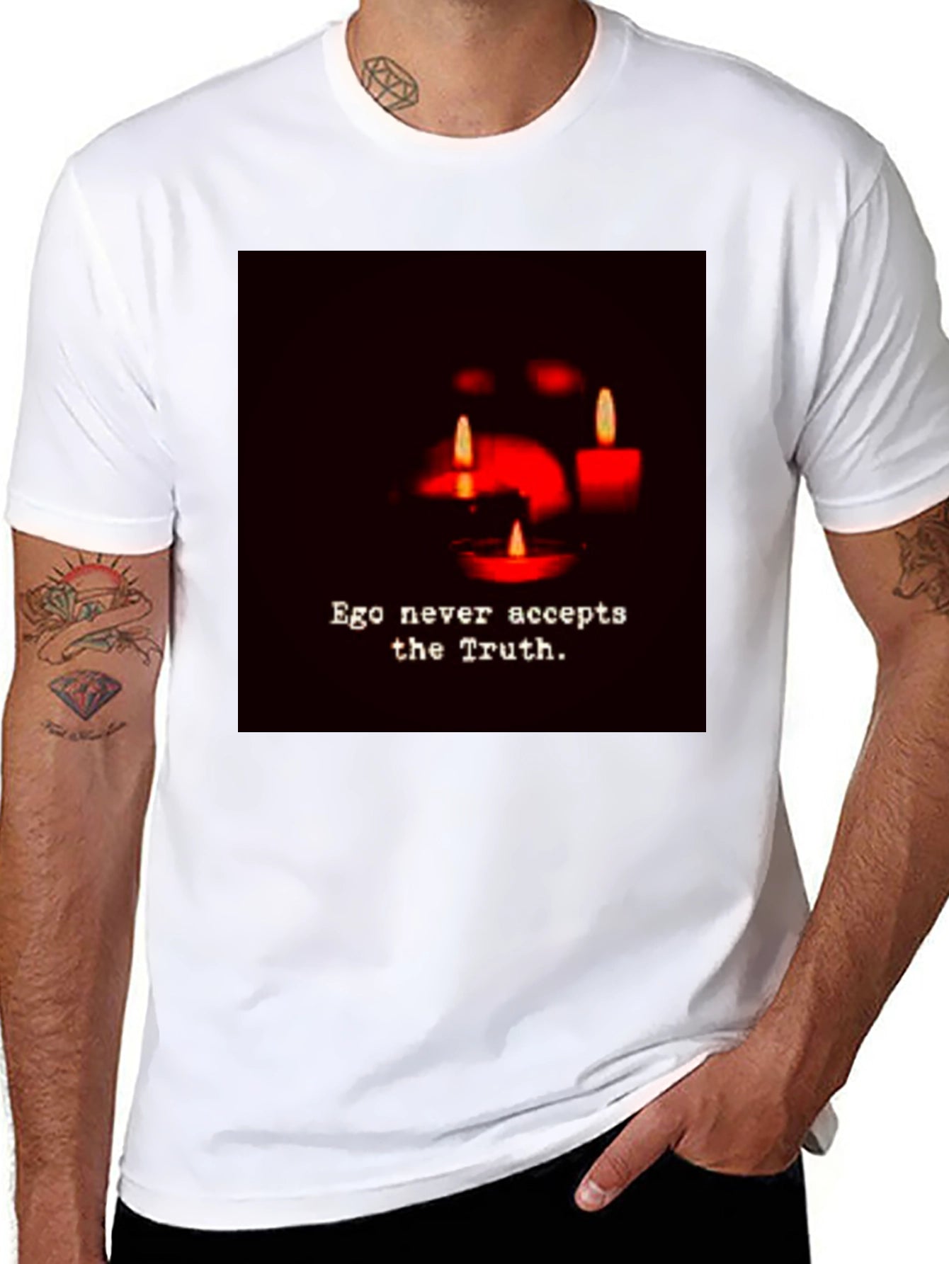 Ego Never Accepts the Truth Graphic Tee - Black