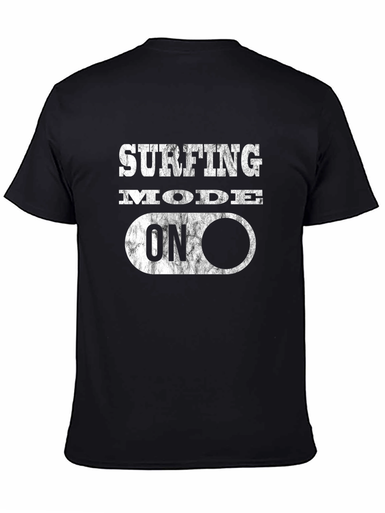 Surfing Mode On Black T-Shirt